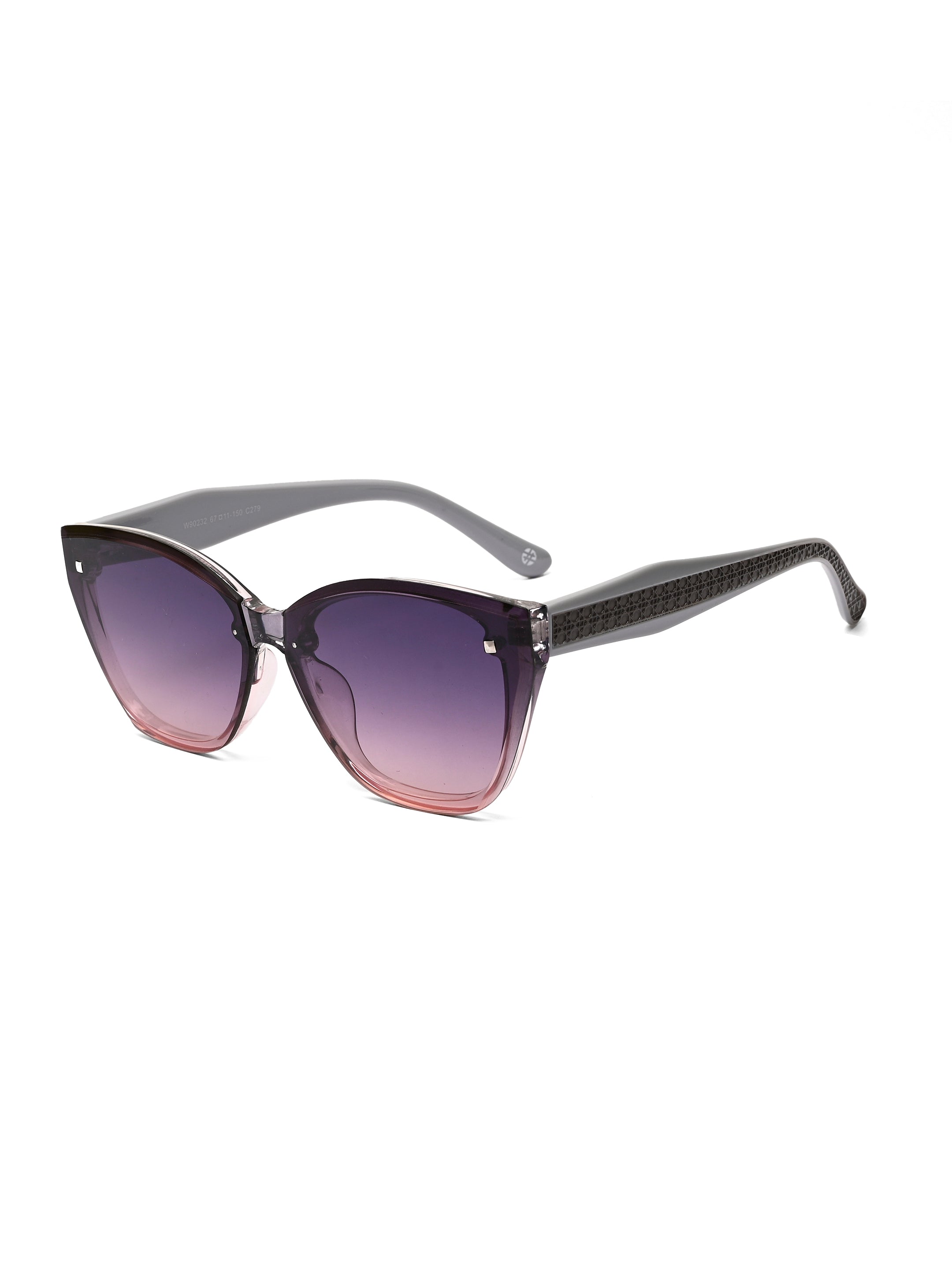 Miron | Gradient Grey - Pink Large Full Rim Cateye Sunglasses for Women [UV-protected]