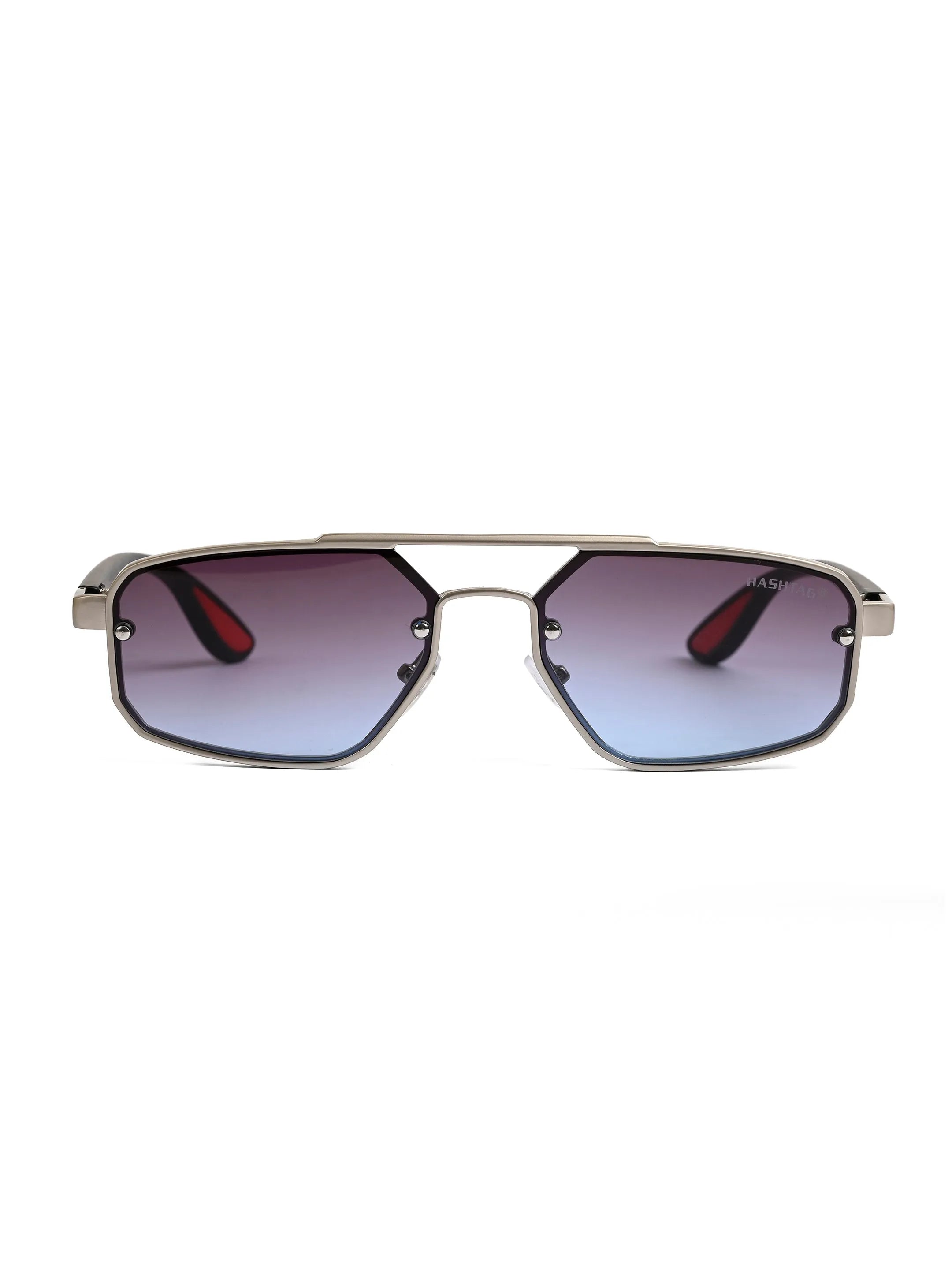 Shadron | Gradient Grey & Blue Medium Full Rim RECTANGLE Sunglasses for Men [UV-protected]