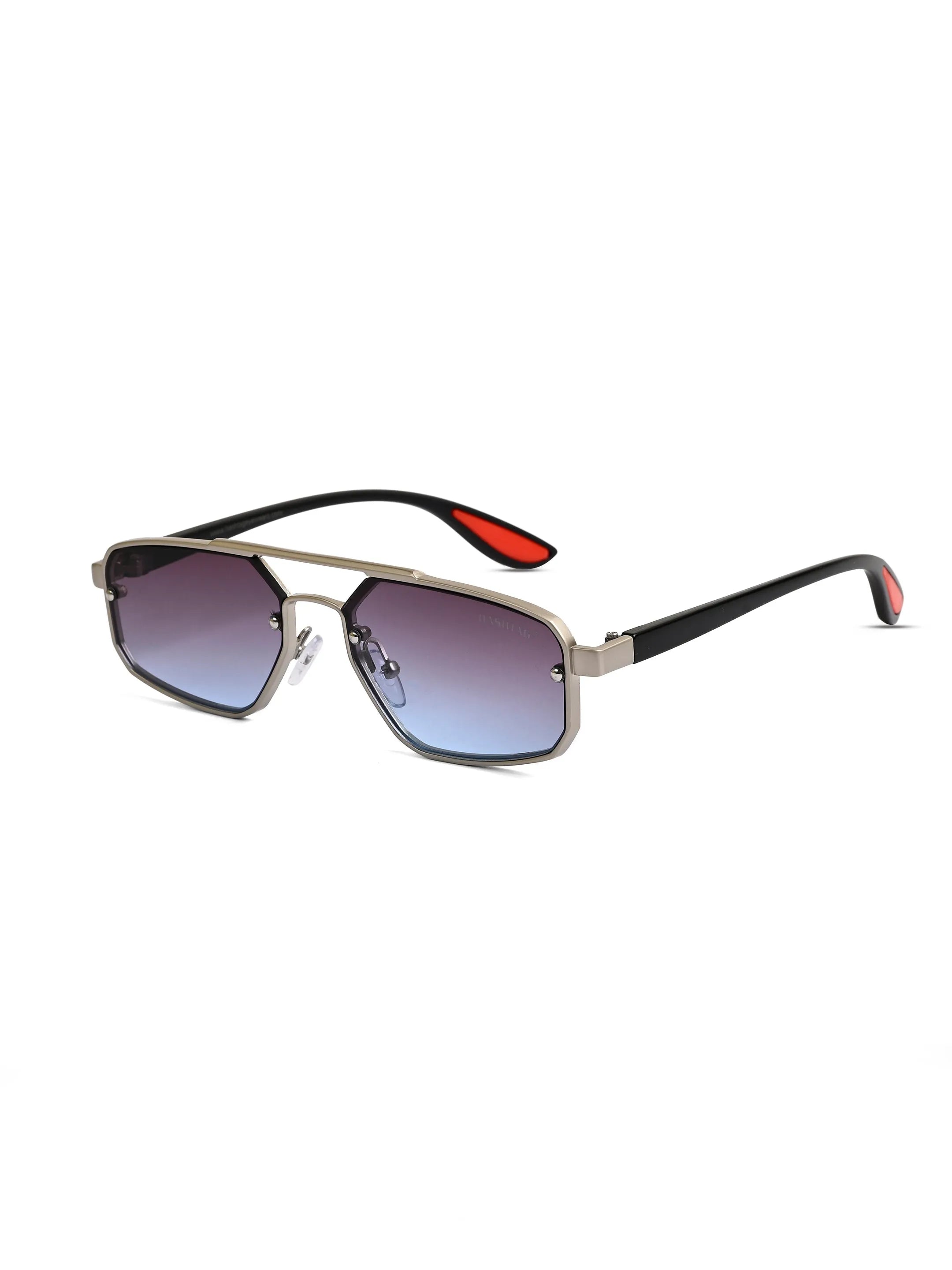 Shadron | Gradient Grey & Blue Medium Full Rim RECTANGLE Sunglasses for Men [UV-protected]