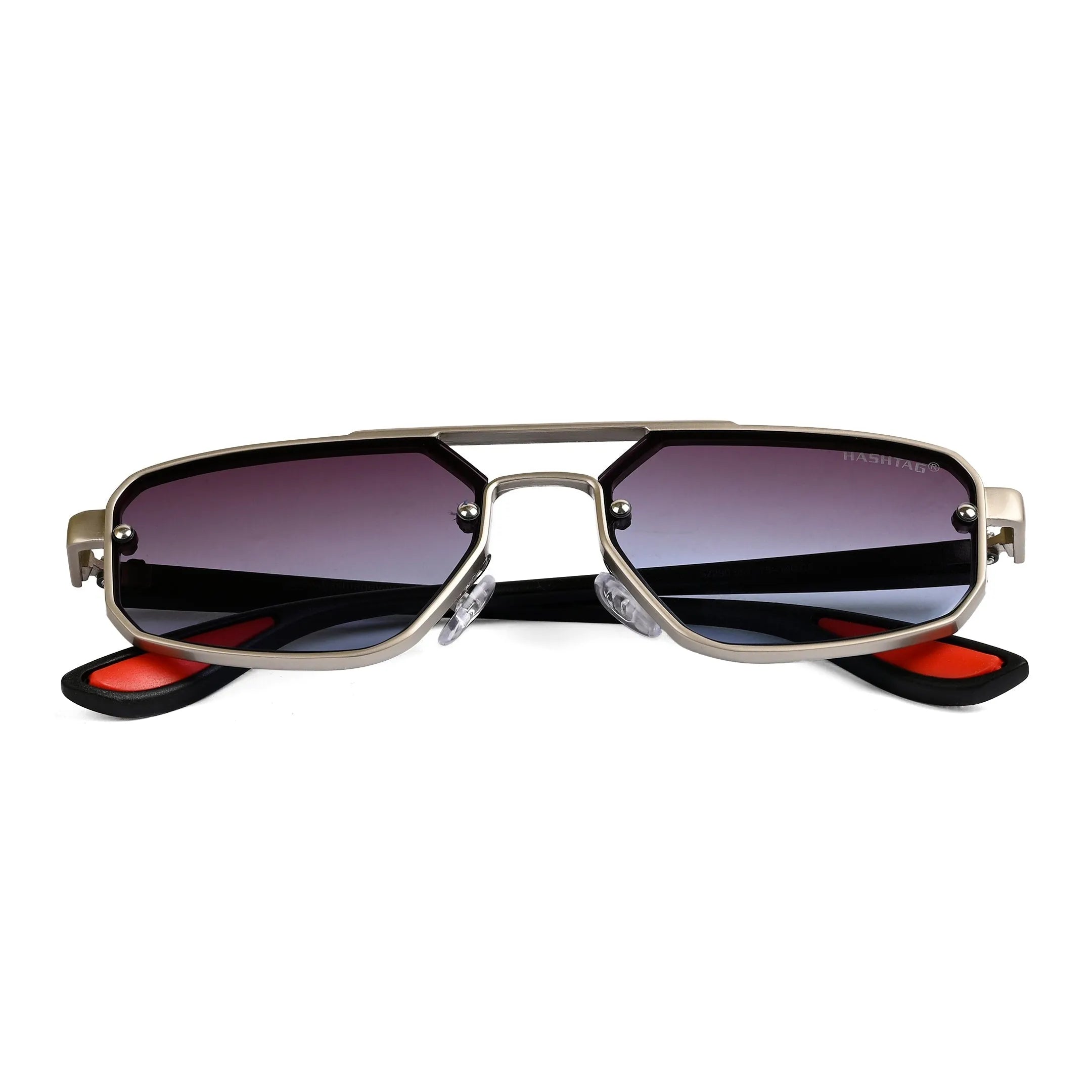 Shadron | Gradient Grey & Blue Medium Full Rim RECTANGLE Sunglasses for Men [UV-protected]