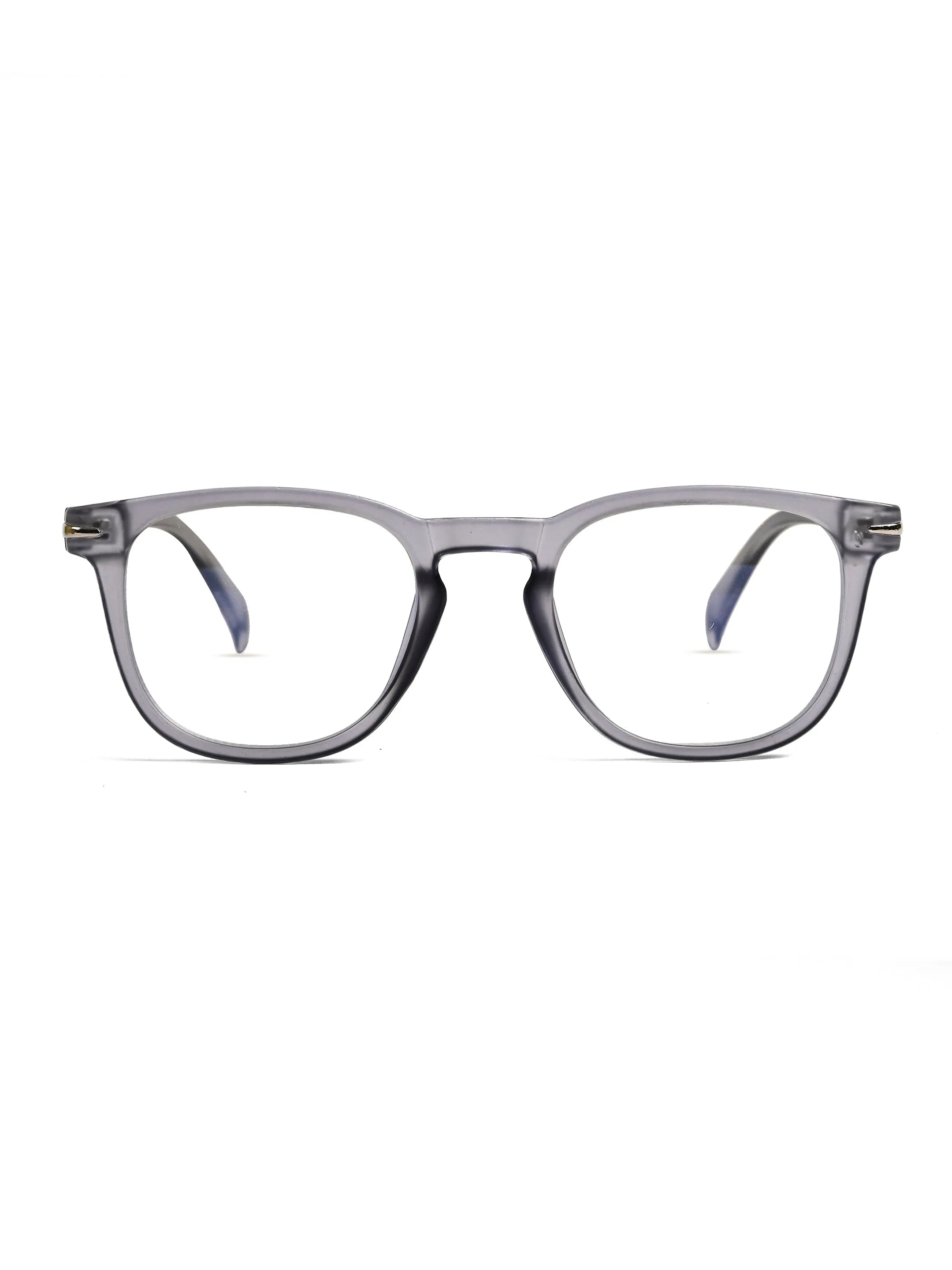 Rivena | Smoke Small Full Rim Square Computer Glasses for Men & Women [Blue Block]