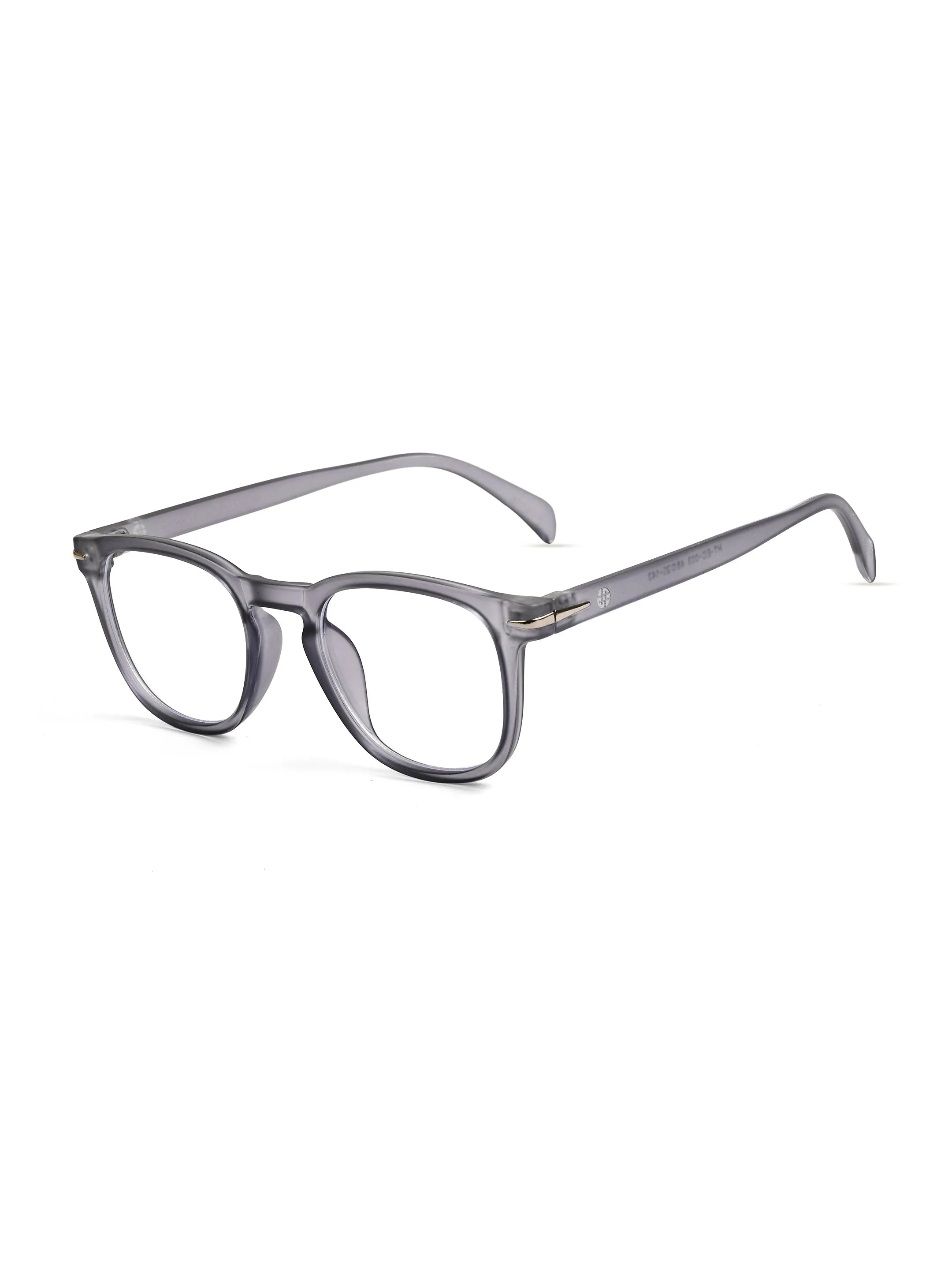 Rivena | Smoke Small Full Rim Square Computer Glasses for Men & Women [Blue Block]