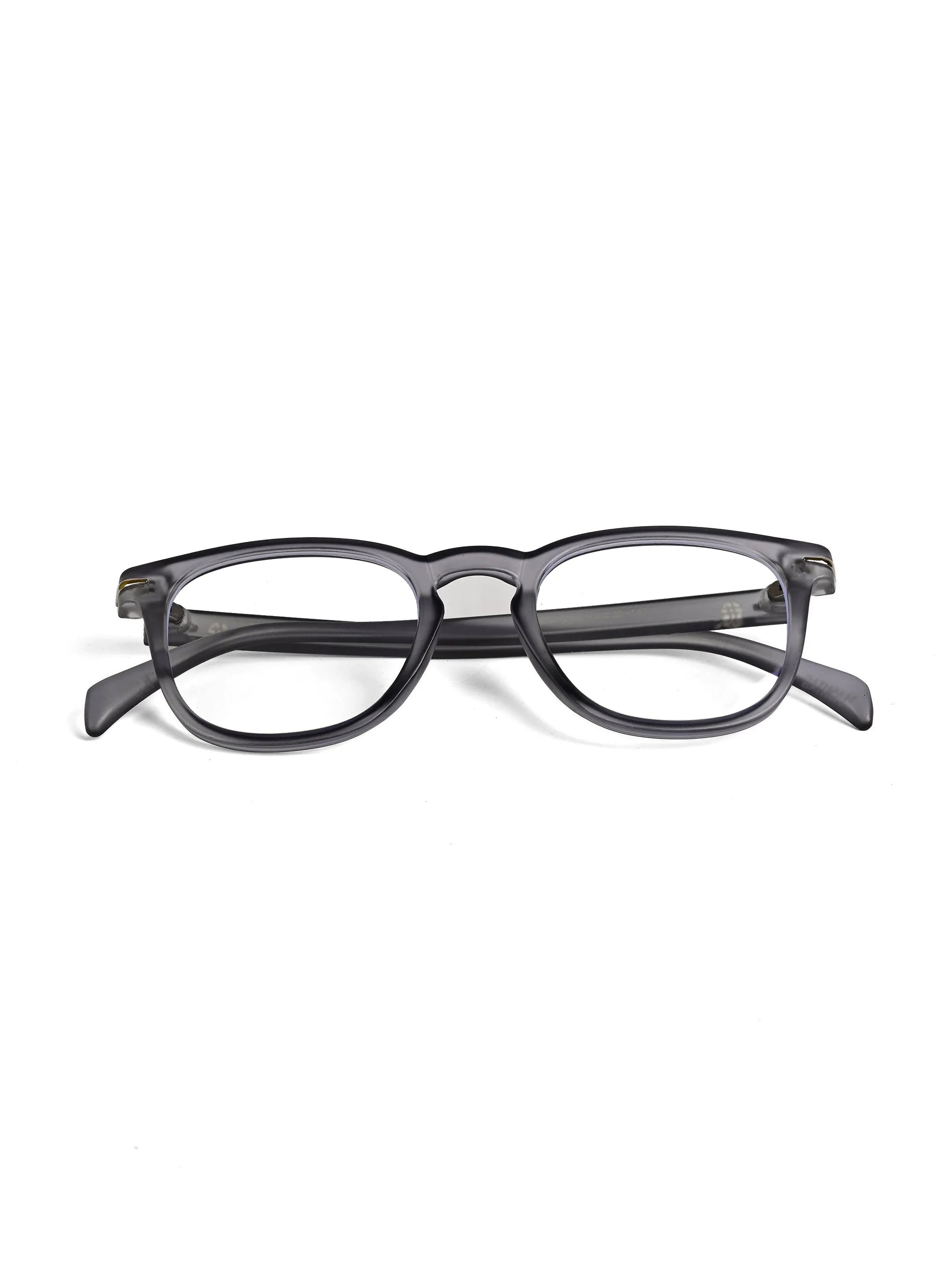 Rivena | Smoke Small Full Rim Square Computer Glasses for Men & Women [Blue Block]