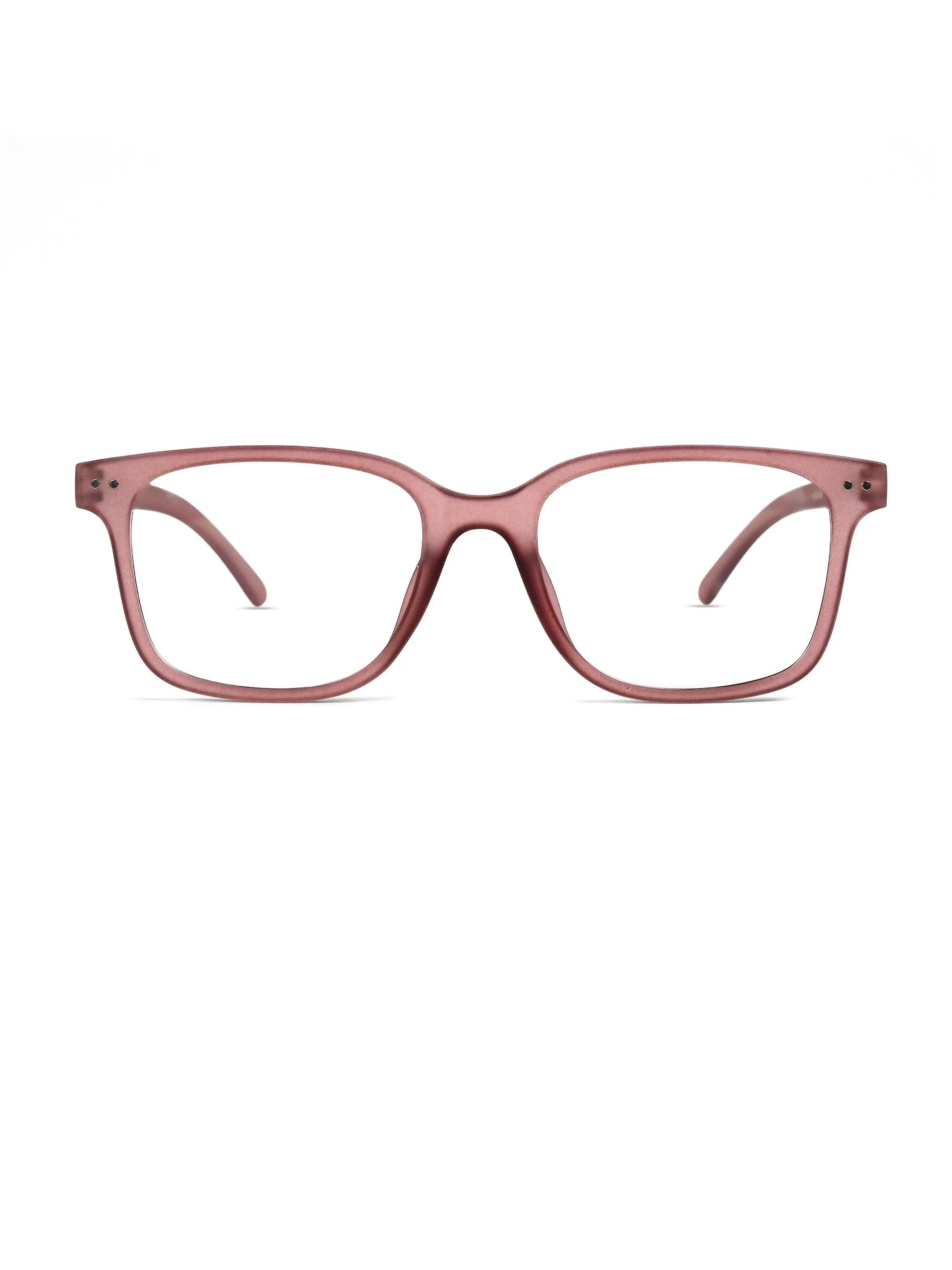 NexEye | Transparent Mate Maroon Medium Full Rim RECTANGLE Computer Glasses for Men & Women [Blue Block]