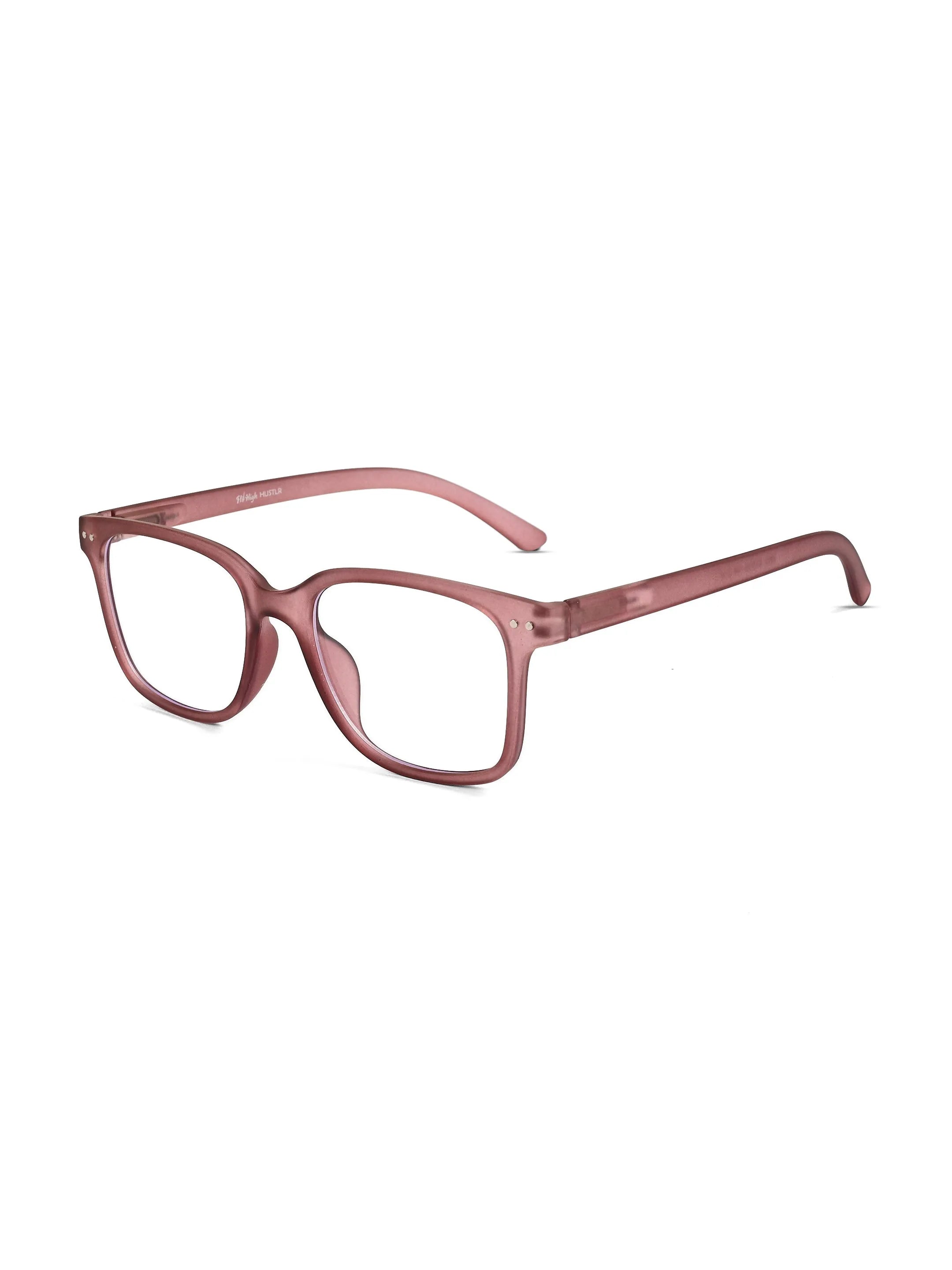 NexEye | Transparent Mate Maroon Medium Full Rim RECTANGLE Computer Glasses for Men & Women [Blue Block]