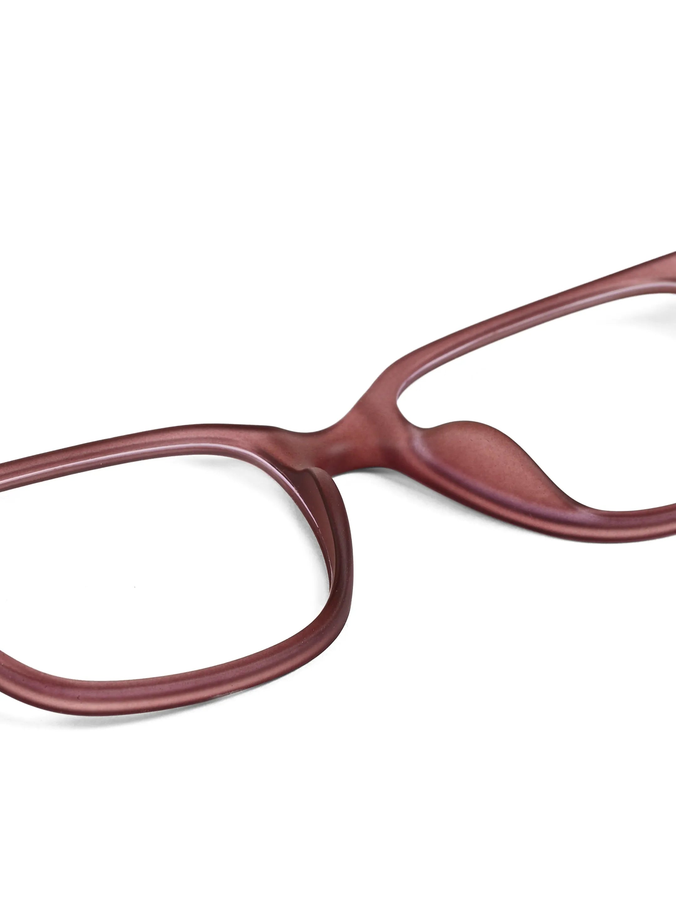 NexEye | Transparent Mate Maroon Medium Full Rim RECTANGLE Computer Glasses for Men & Women [Blue Block]