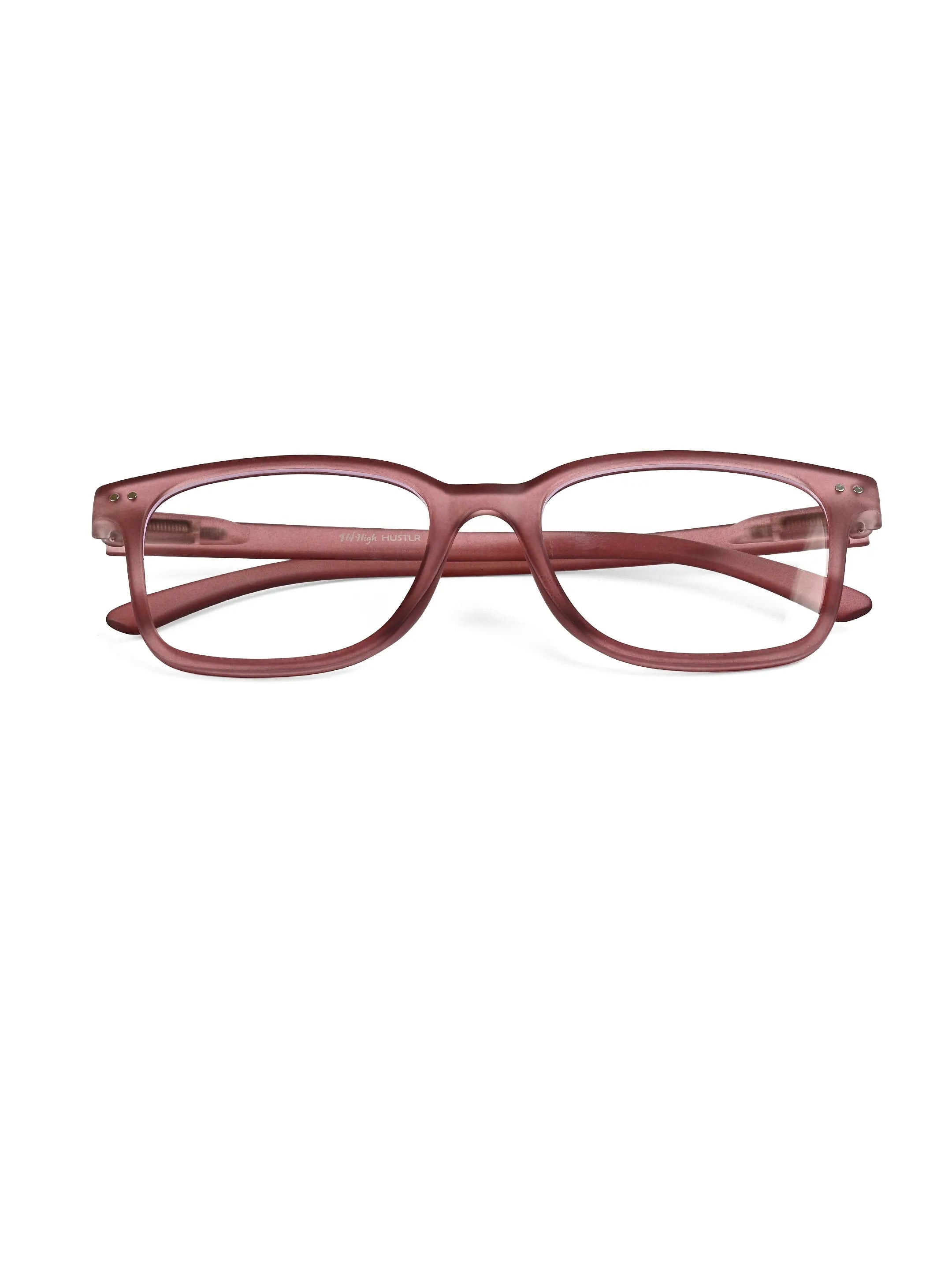 NexEye | Transparent Mate Maroon Medium Full Rim RECTANGLE Computer Glasses for Men & Women [Blue Block]