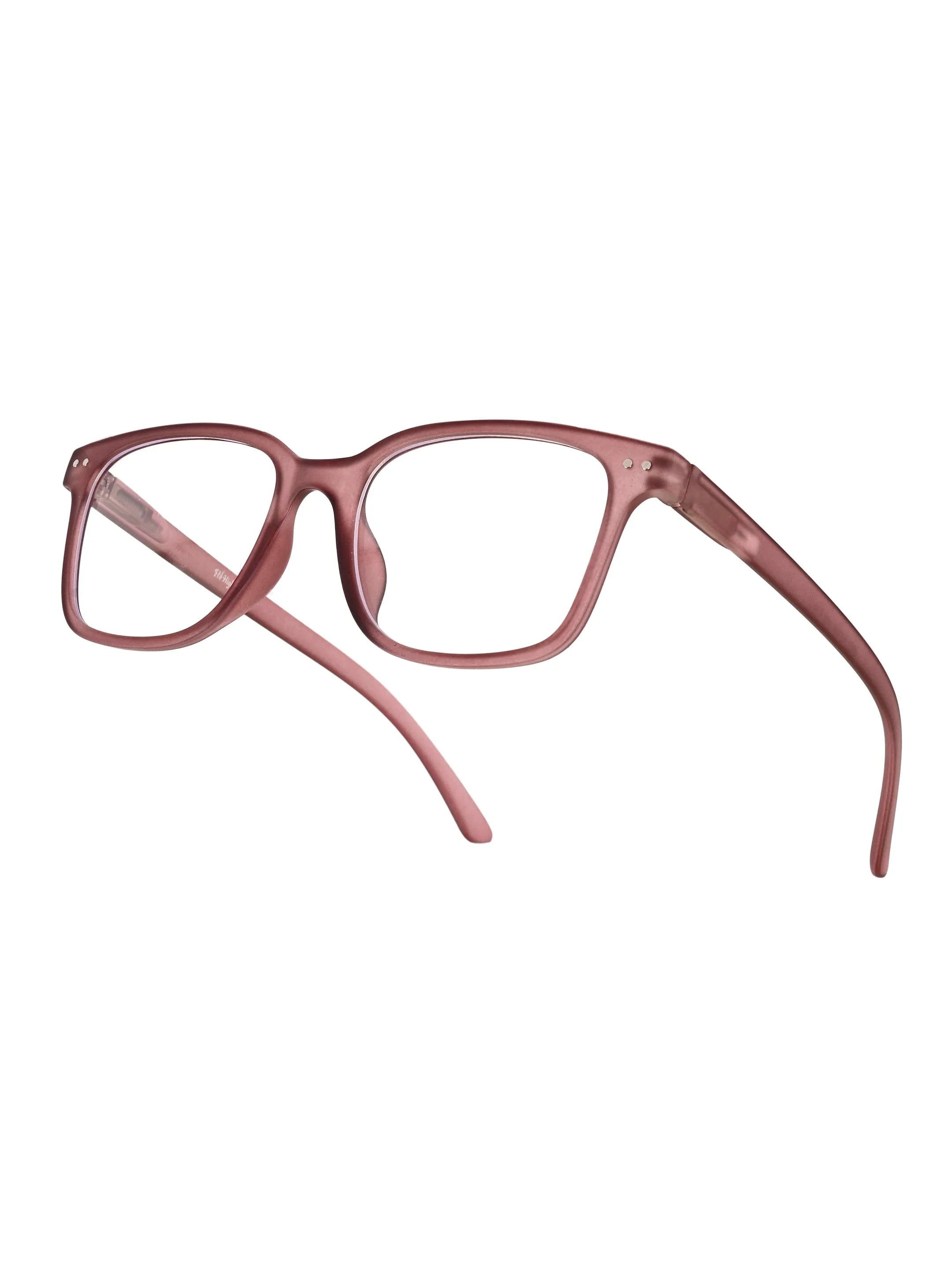 NexEye | Transparent Mate Maroon Medium Full Rim RECTANGLE Computer Glasses for Men & Women [Blue Block]