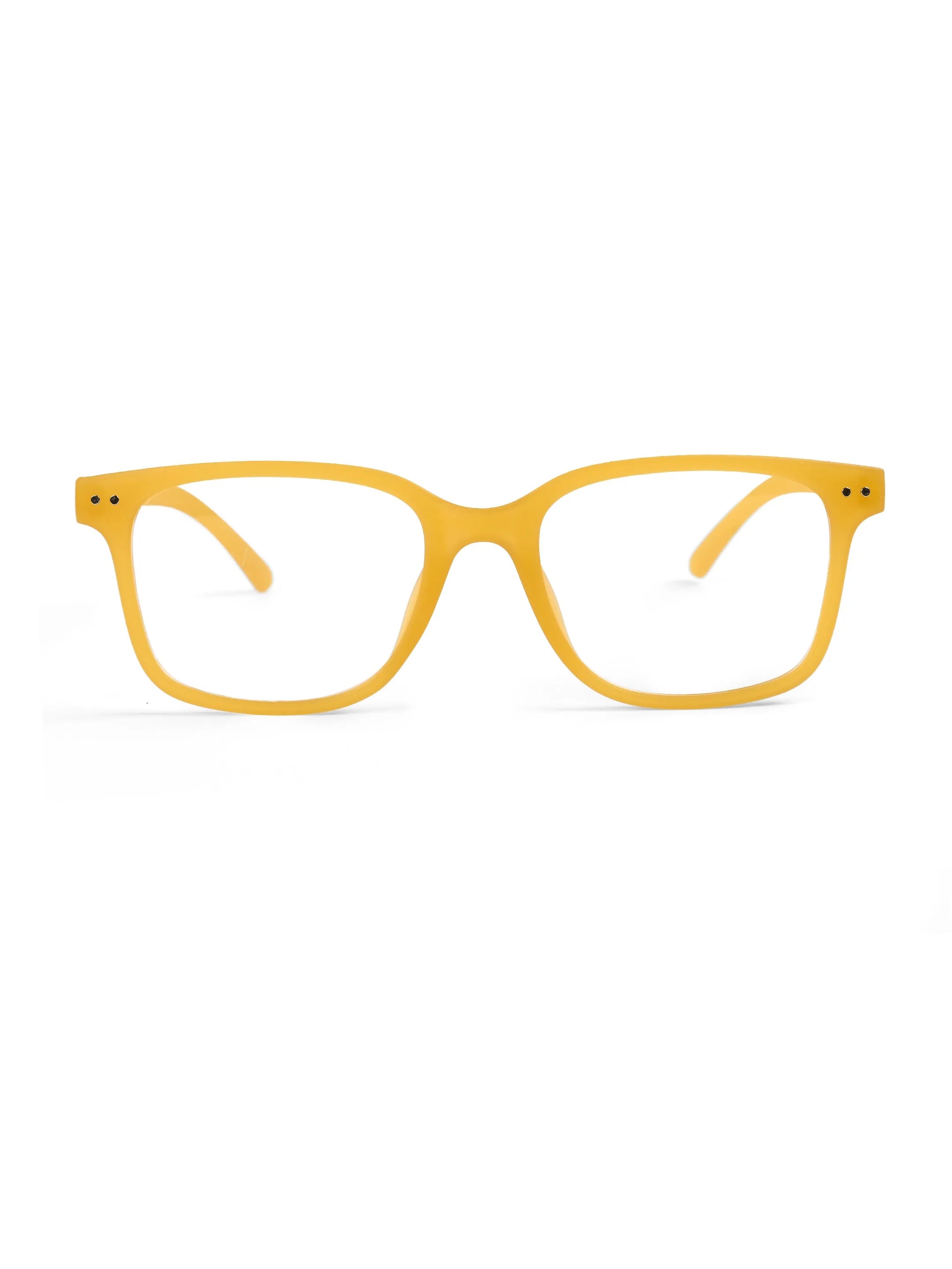 NexEye | Transparent Orange Medium Full Rim RECTANGLE Computer Glasses for Men & Women [Blue Block]