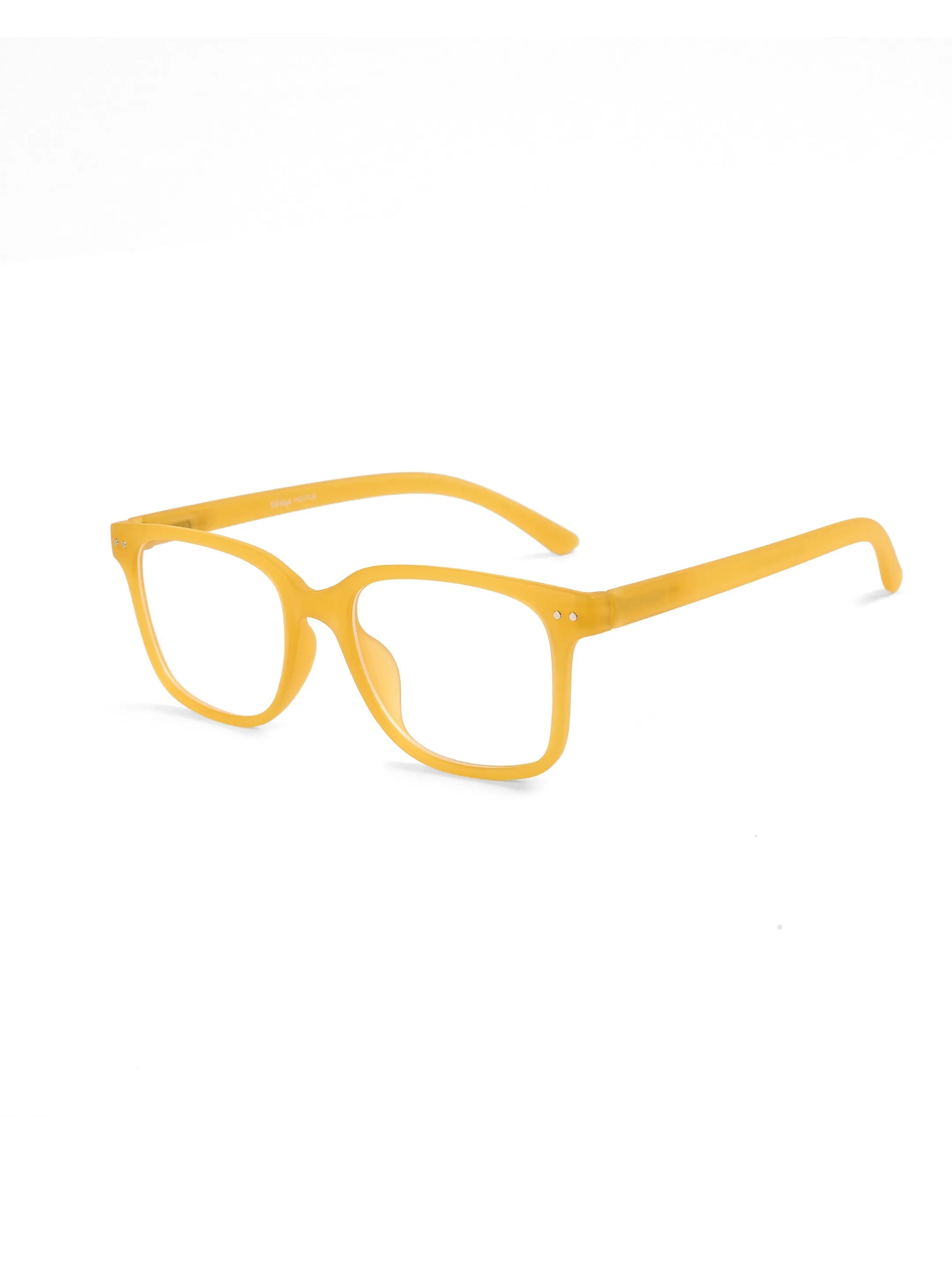 NexEye | Transparent Orange Medium Full Rim RECTANGLE Computer Glasses for Men & Women [Blue Block]
