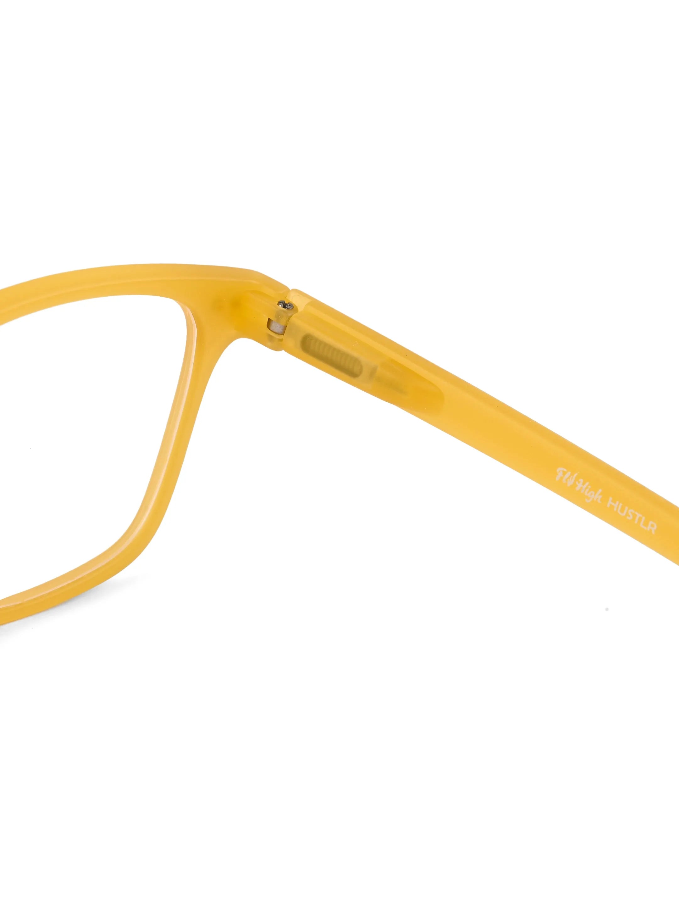 NexEye | Transparent Orange Medium Full Rim RECTANGLE Computer Glasses for Men & Women [Blue Block]