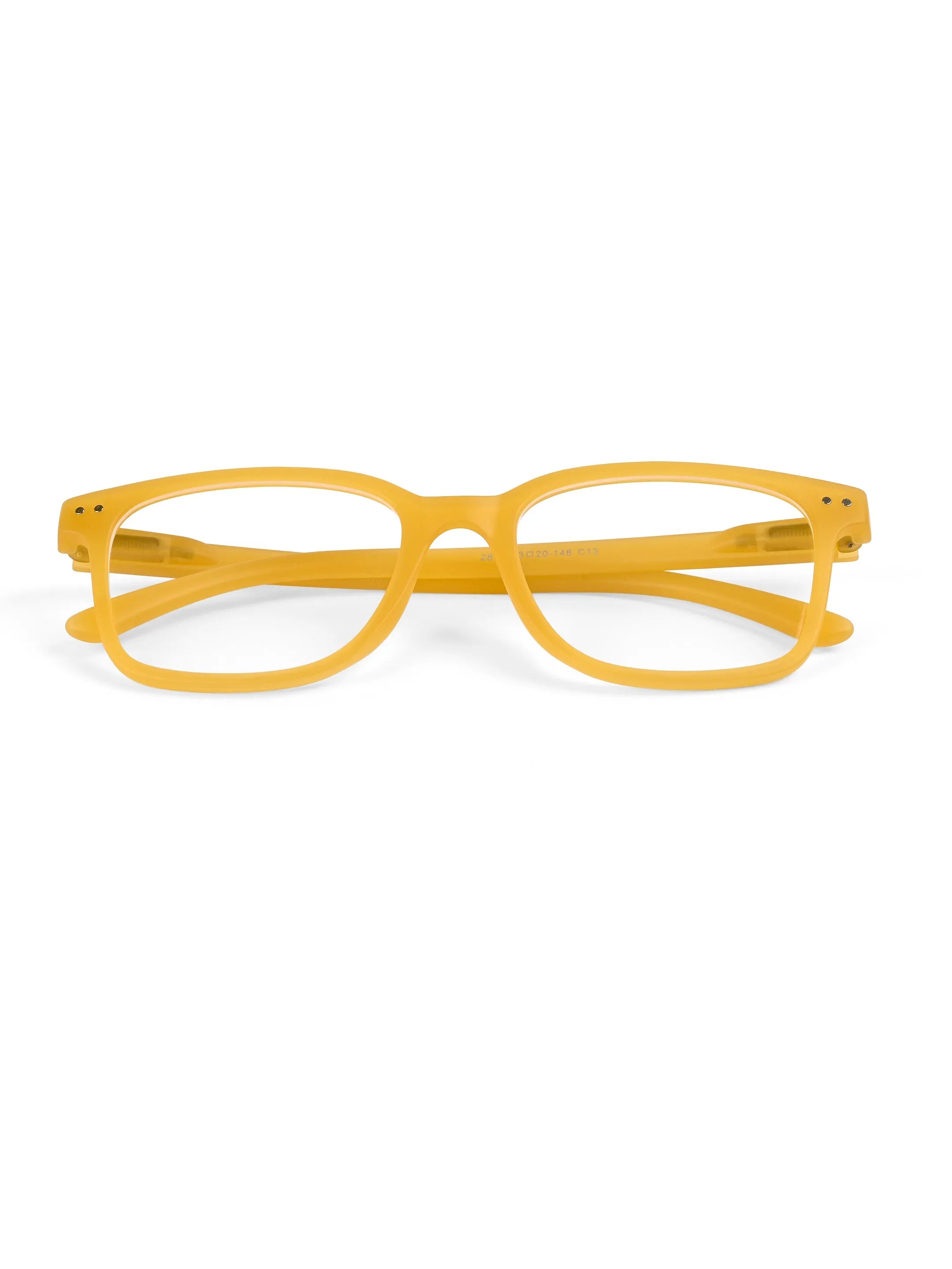 NexEye | Transparent Orange Medium Full Rim RECTANGLE Computer Glasses for Men & Women [Blue Block]