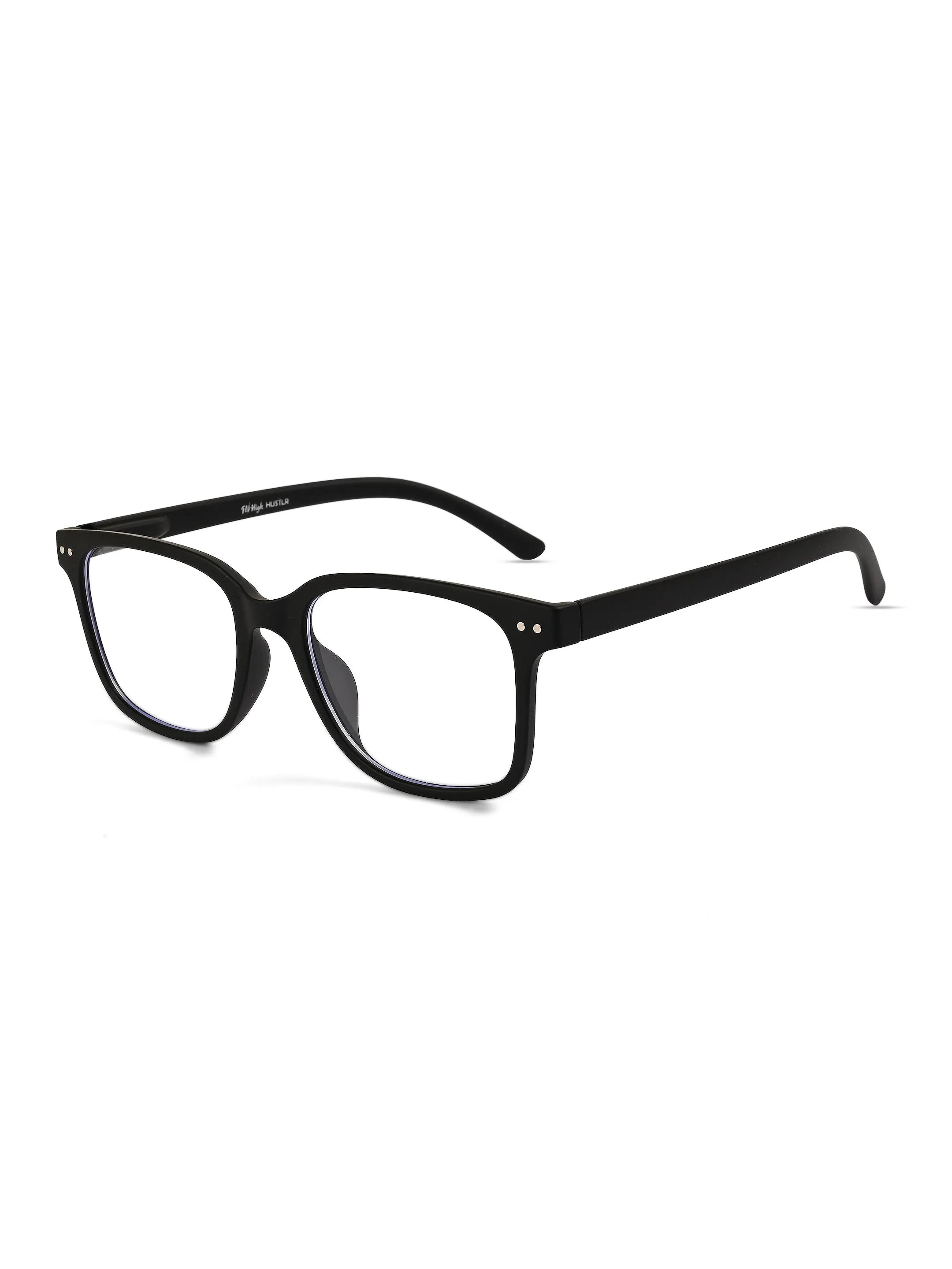 NexEye | Black Medium Full Rim RECTANGLE Computer Glasses for Men & Women [Blue Block]