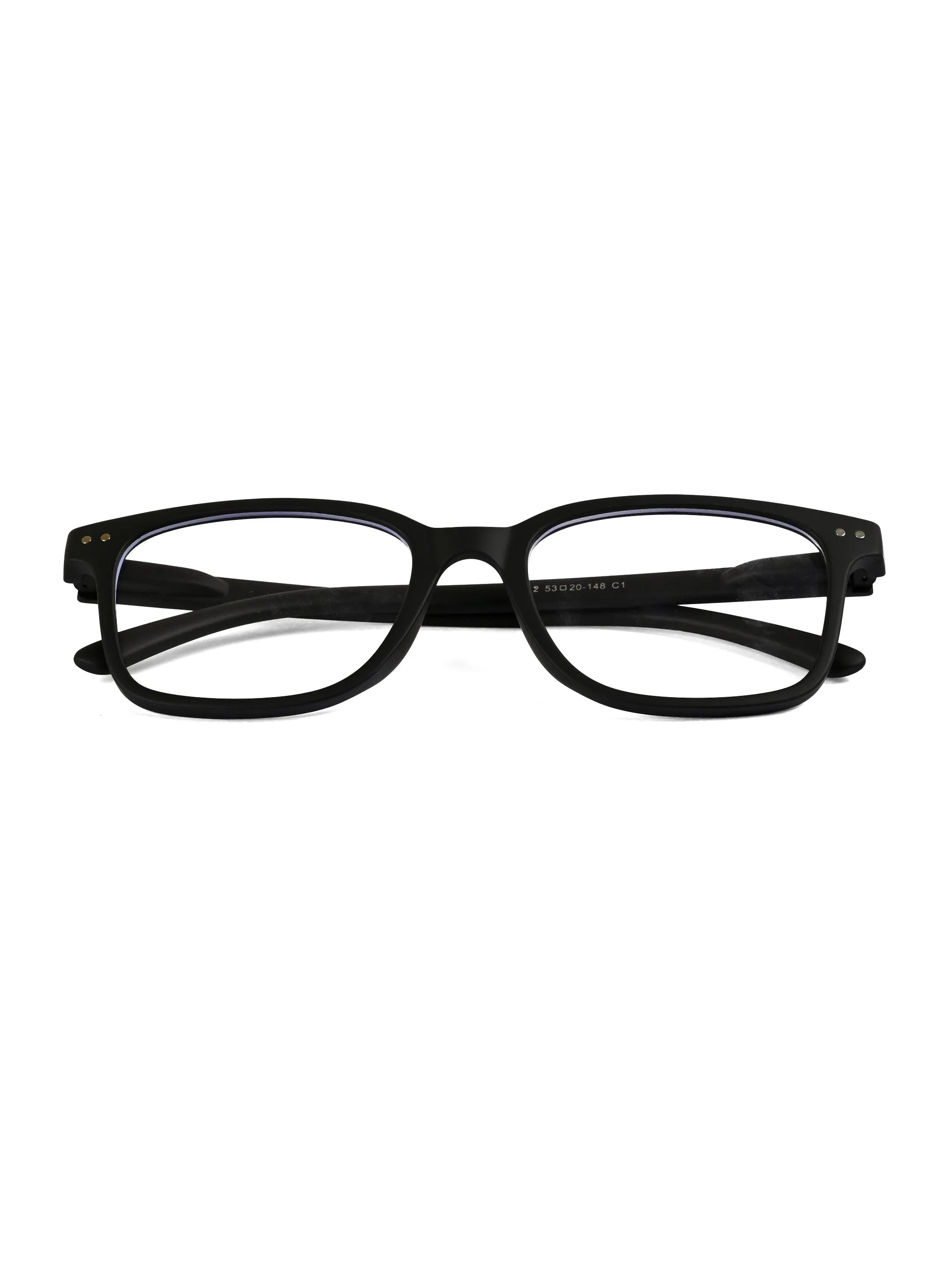 NexEye | Black Medium Full Rim RECTANGLE Computer Glasses for Men & Women [Blue Block]