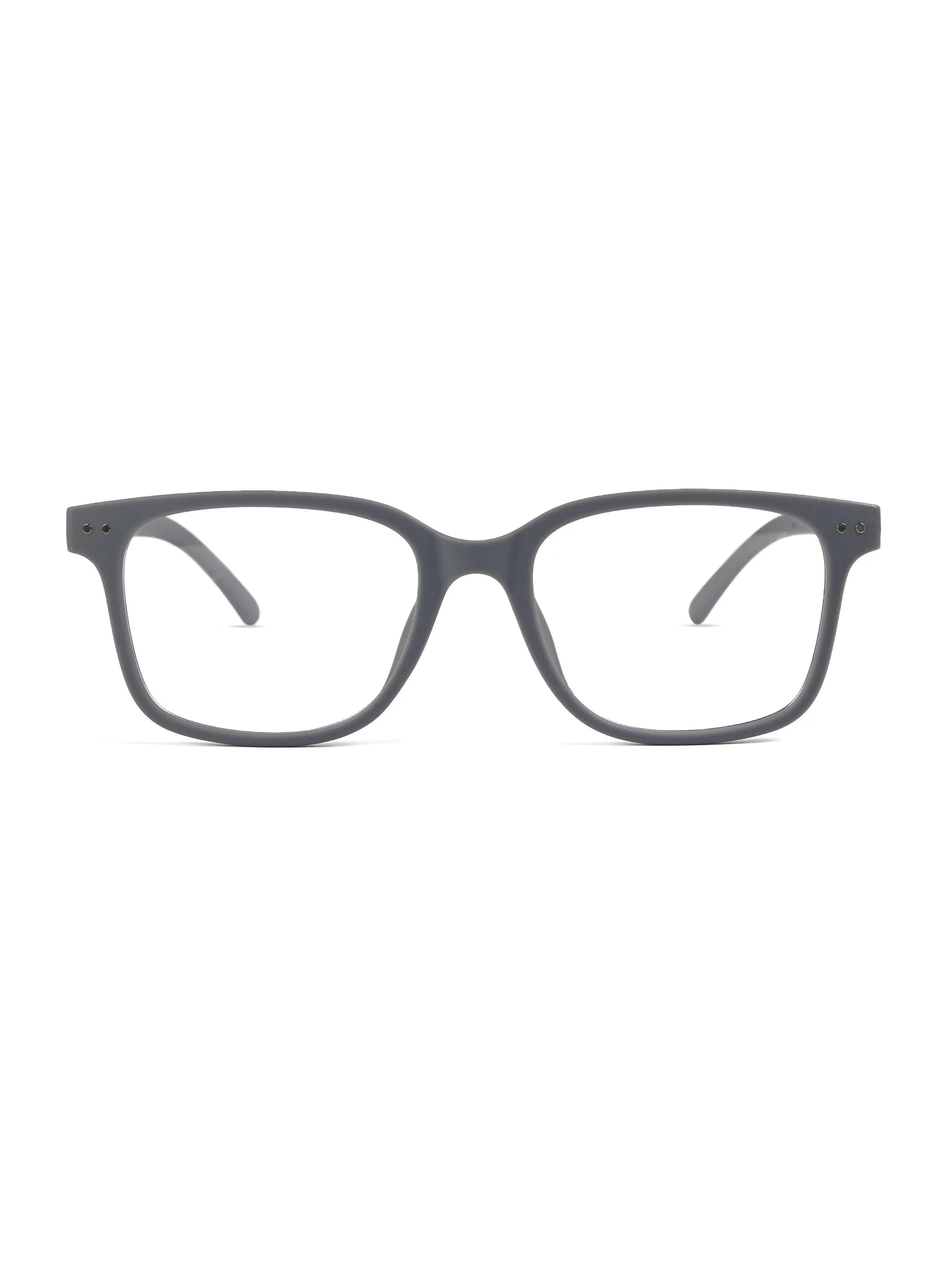 NexEye | Grey Medium Full Rim RECTANGLE Computer Glasses for Men & Women [Blue Block]