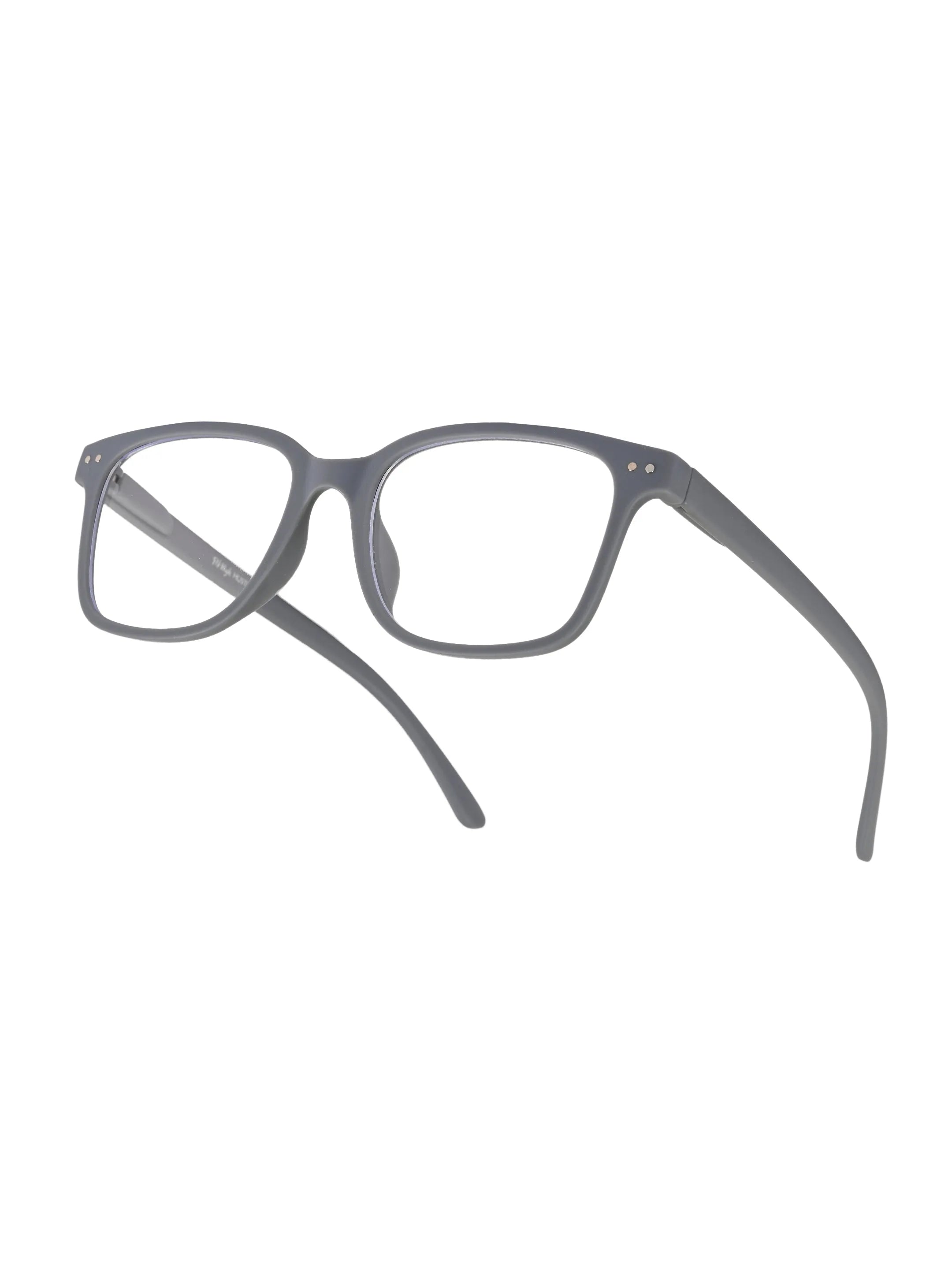 NexEye | Grey Medium Full Rim RECTANGLE Computer Glasses for Men & Women [Blue Block]