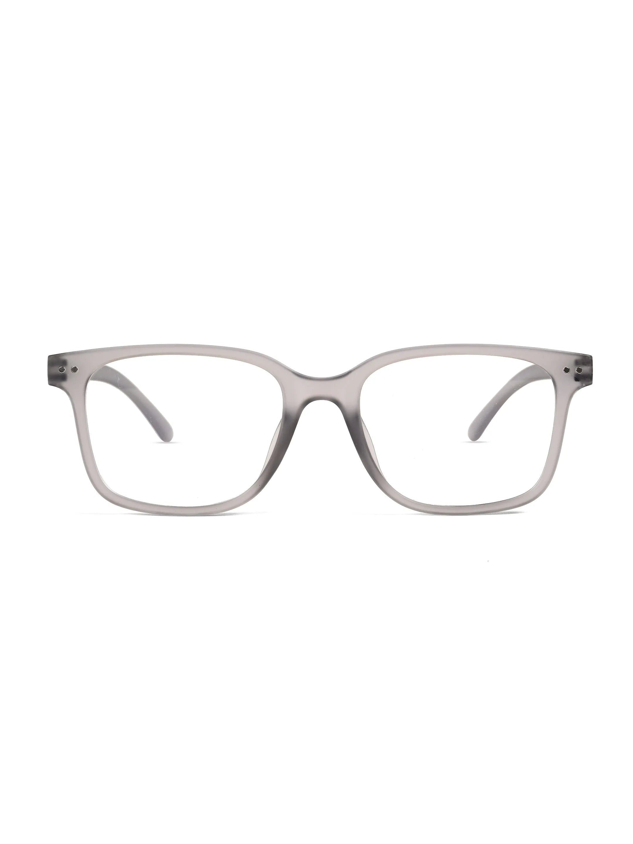 NexEye | Transparent Smoke Medium Full Rim RECTANGLE Computer Glasses for Men & Women [Blue Block]