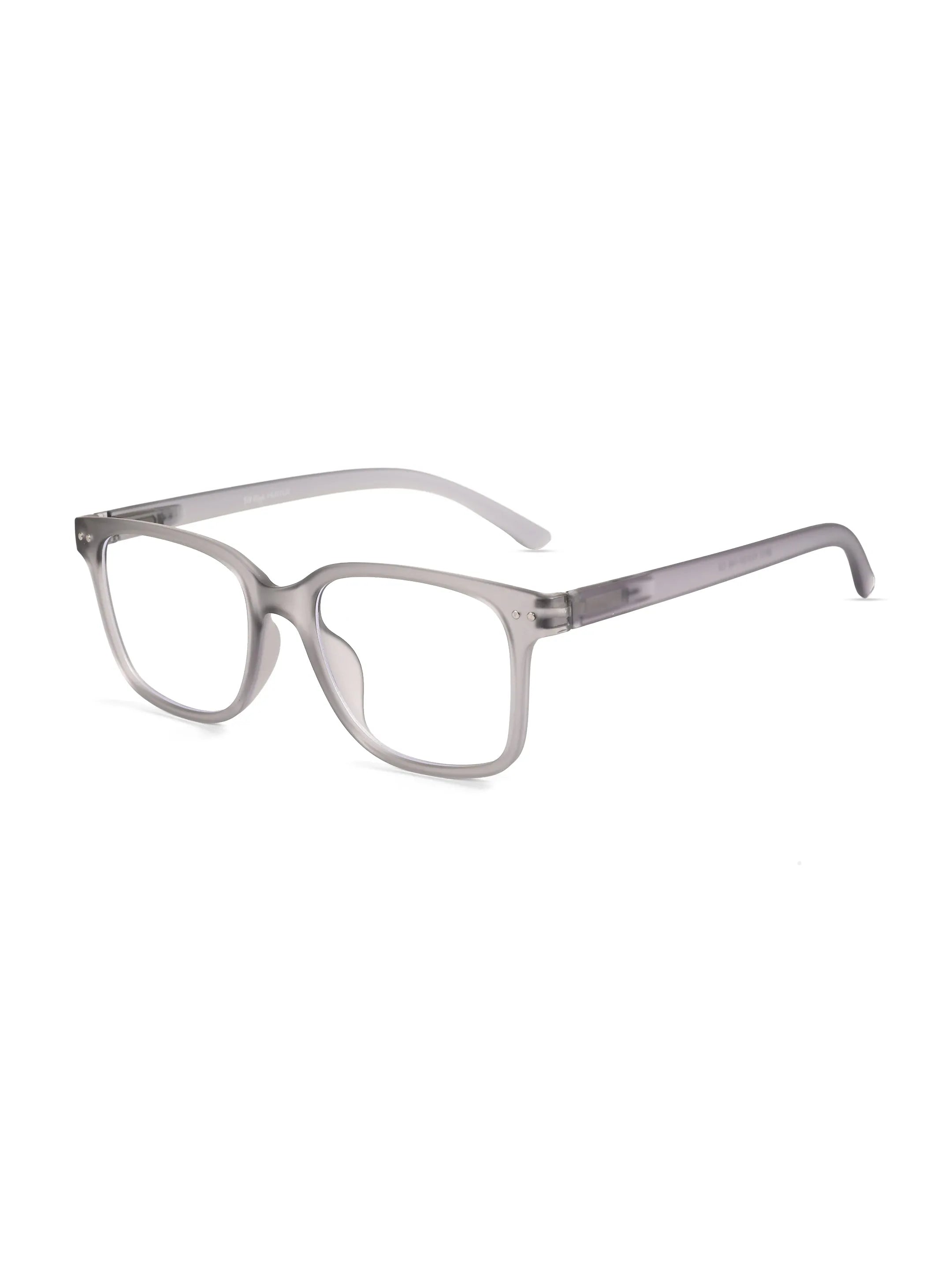 NexEye | Transparent Smoke Medium Full Rim RECTANGLE Computer Glasses for Men & Women [Blue Block]