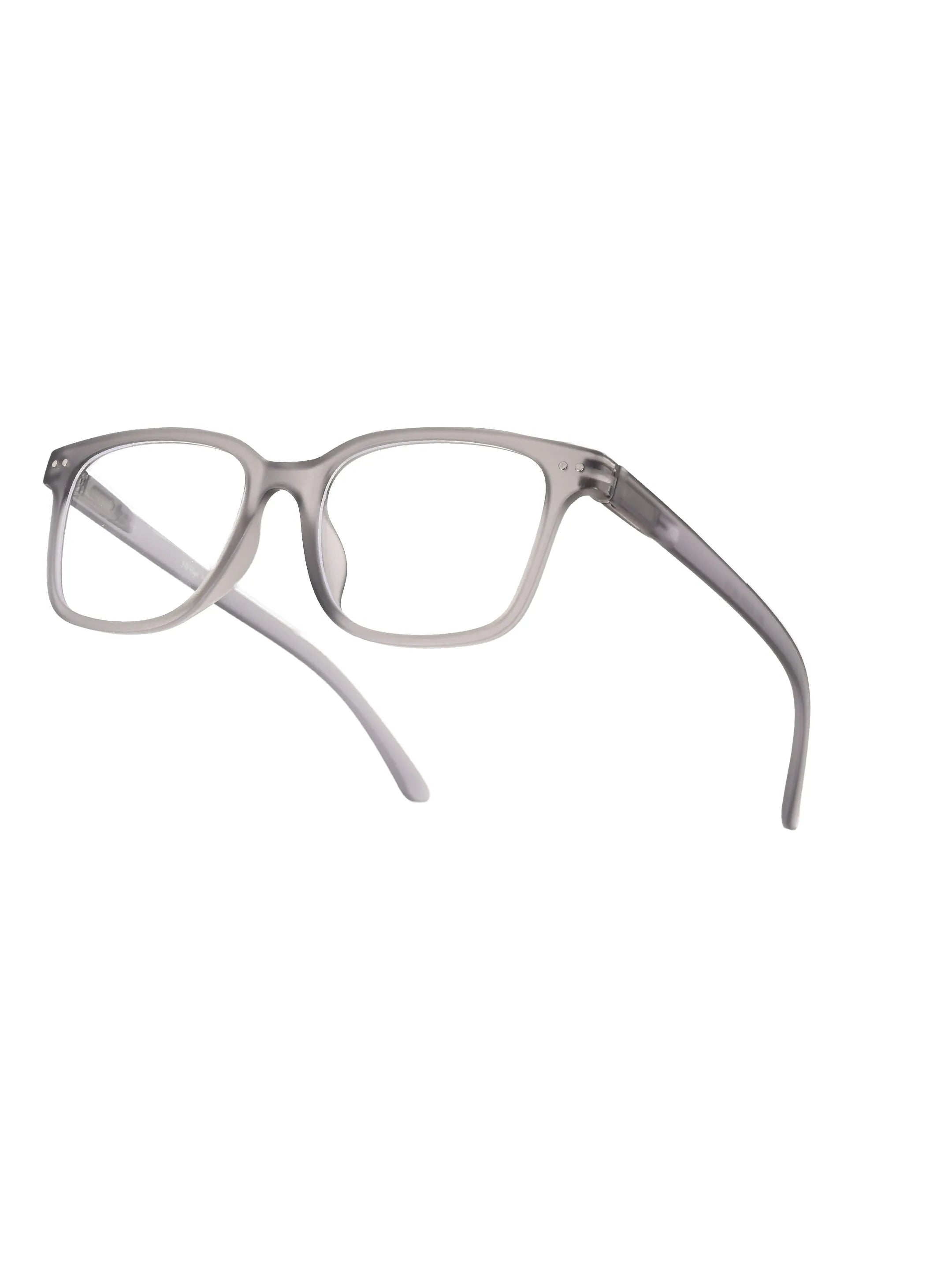 NexEye | Transparent Smoke Medium Full Rim RECTANGLE Computer Glasses for Men & Women [Blue Block]