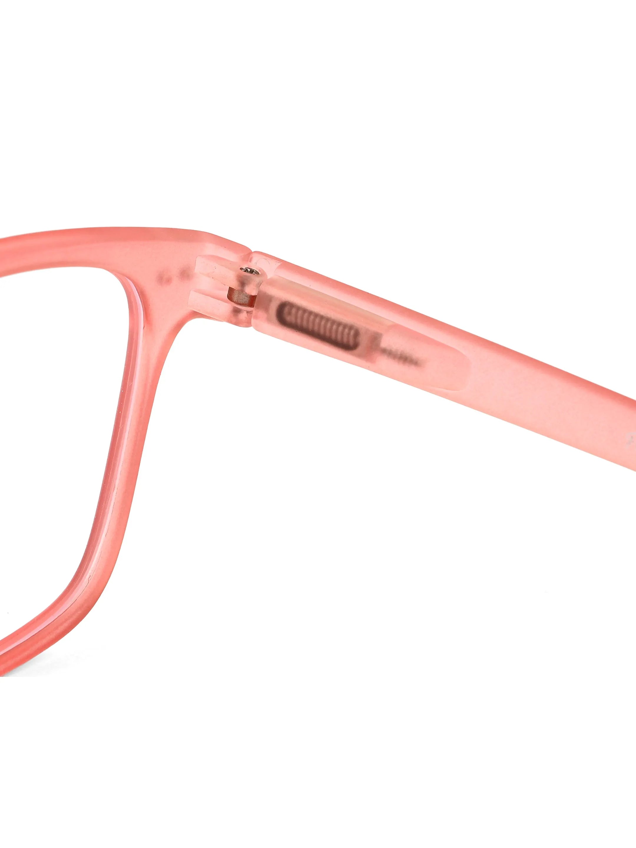 NexEye | Transparent Red Medium Full Rim RECTANGLE Computer Glasses for Men & Women [Blue Block]
