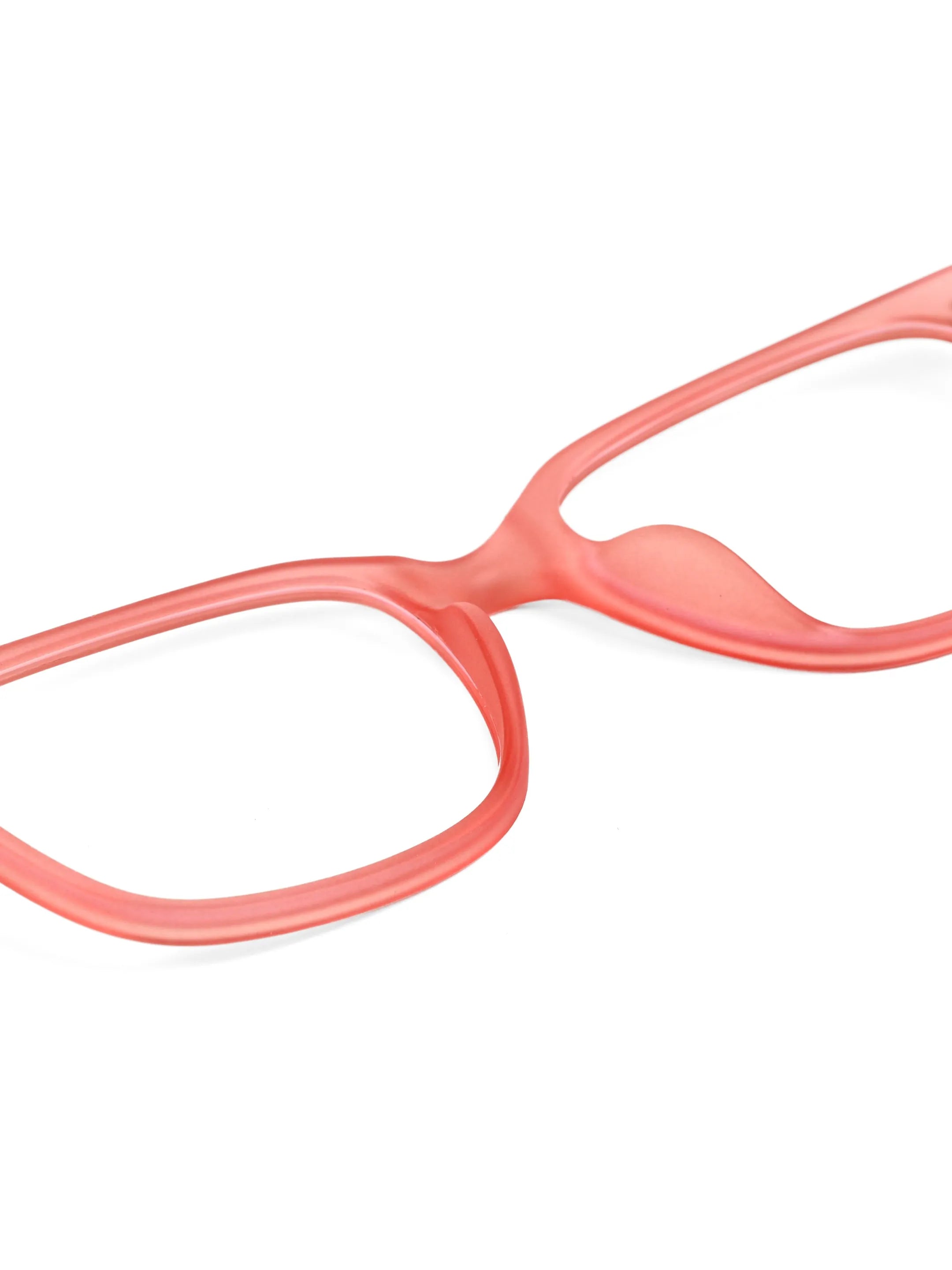 NexEye | Transparent Red Medium Full Rim RECTANGLE Computer Glasses for Men & Women [Blue Block]