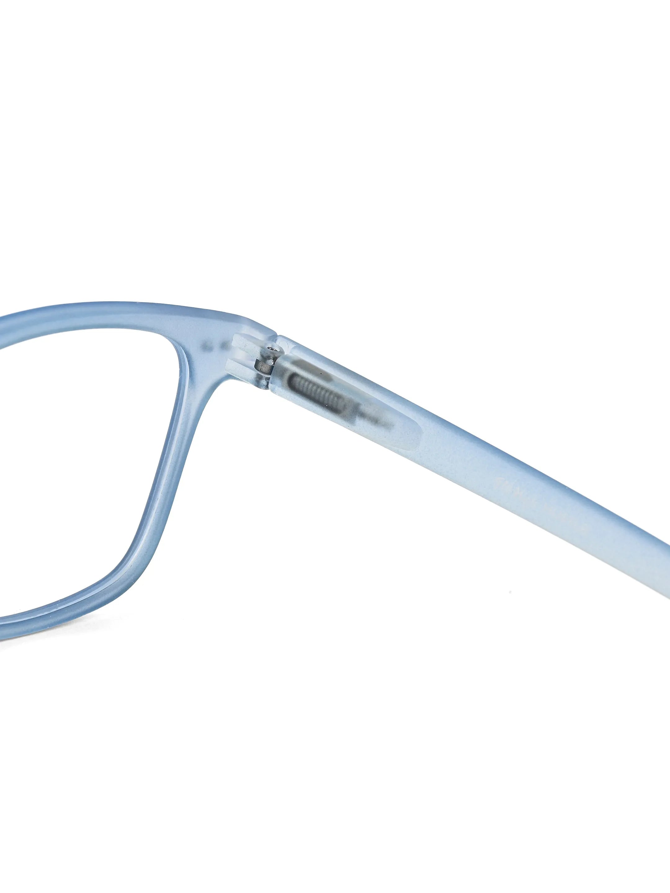 NexEye | Transparent Blue Medium Full Rim RECTANGLE Computer Glasses for Men & Women [Blue Block]