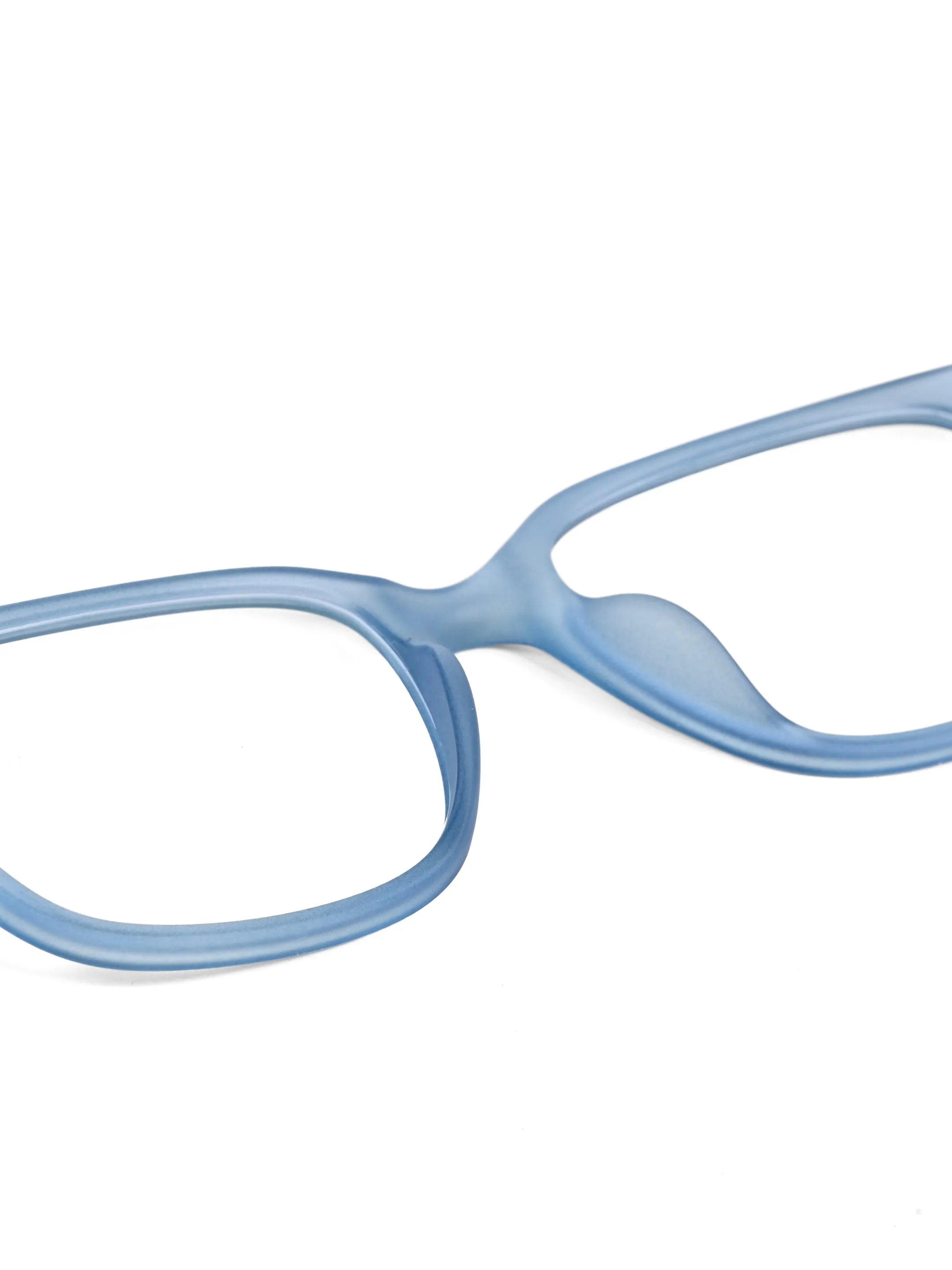 NexEye | Transparent Blue Medium Full Rim RECTANGLE Computer Glasses for Men & Women [Blue Block]