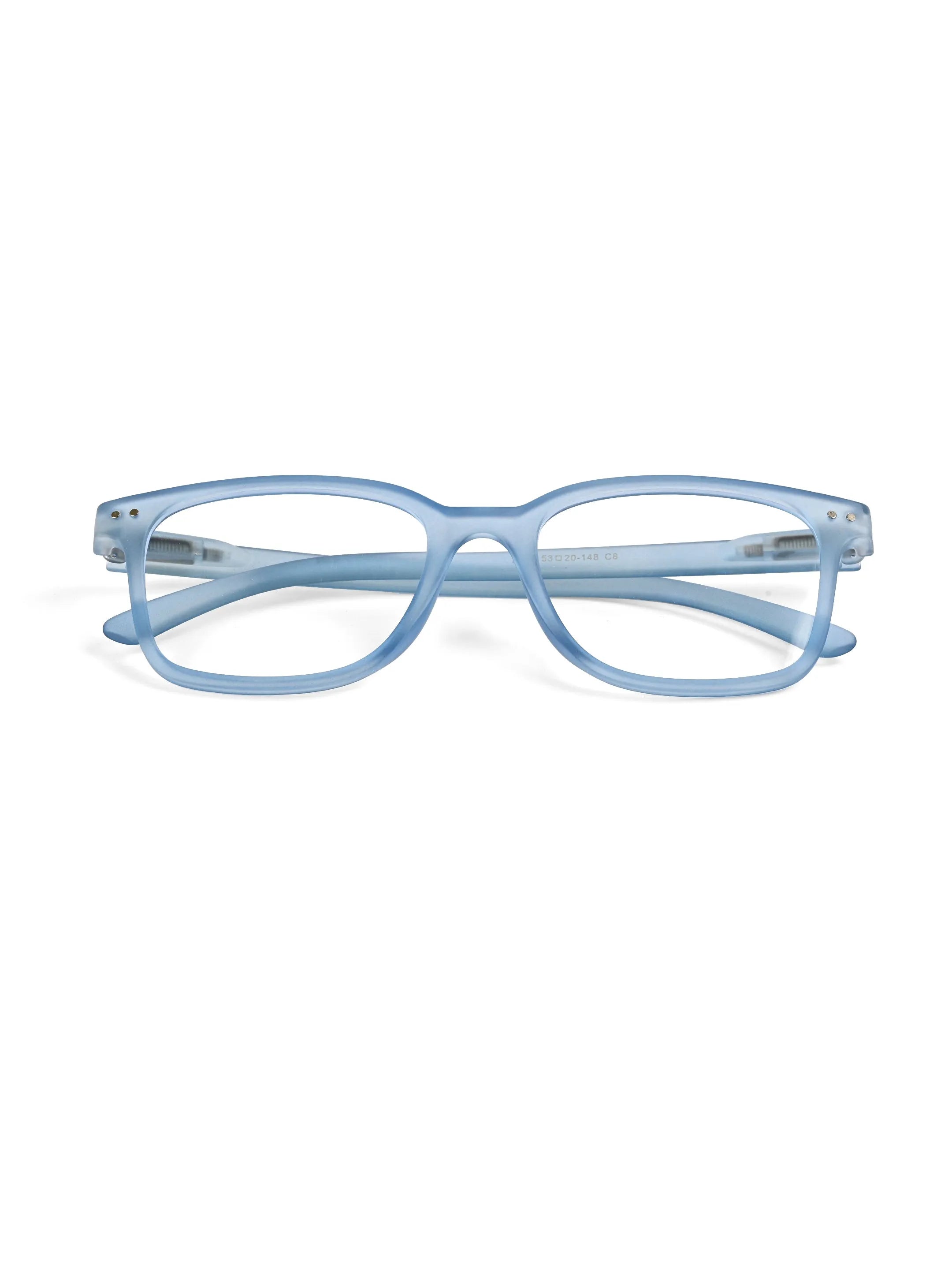 NexEye | Transparent Blue Medium Full Rim RECTANGLE Computer Glasses for Men & Women [Blue Block]