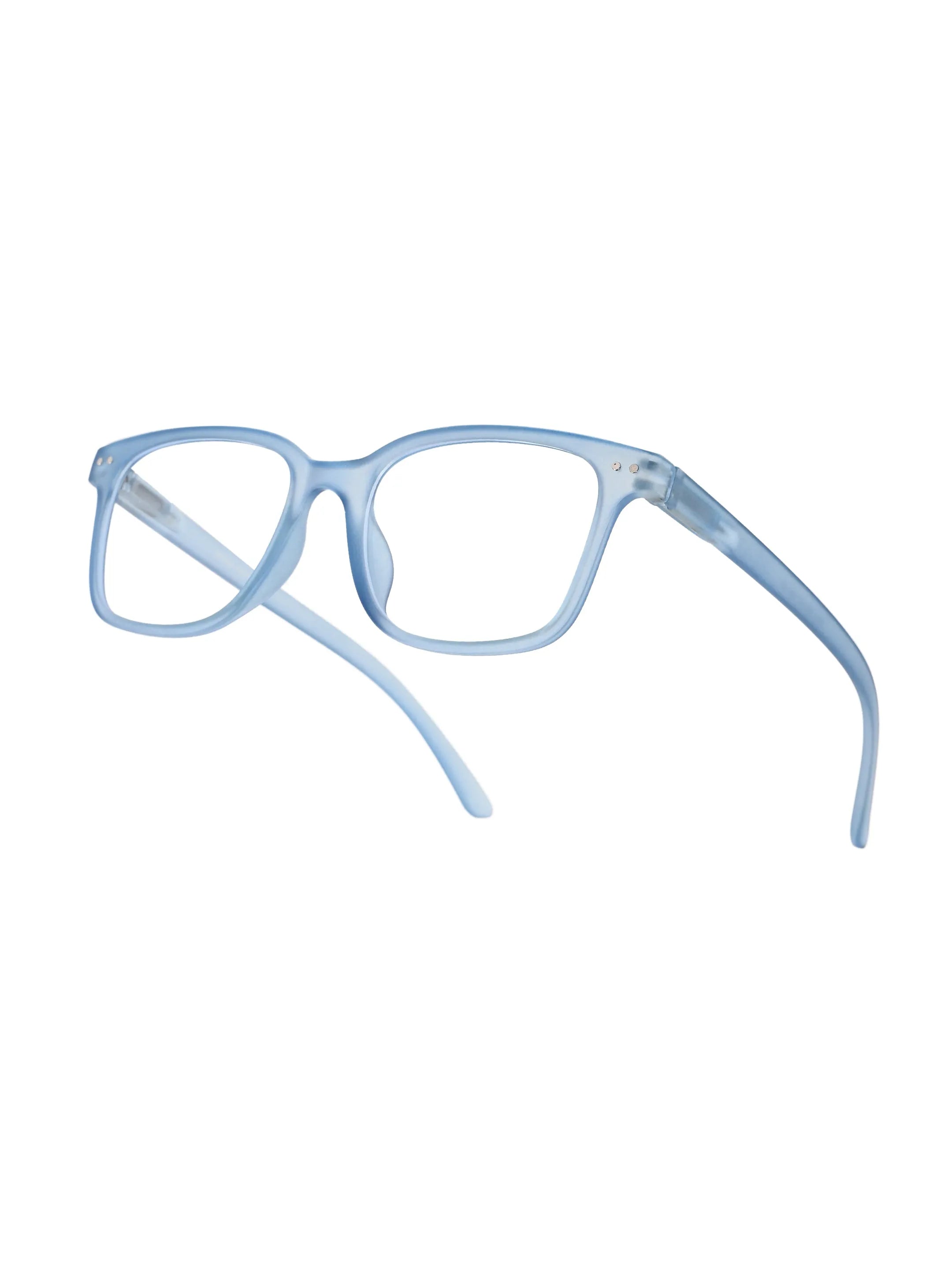 NexEye | Transparent Blue Medium Full Rim RECTANGLE Computer Glasses for Men & Women [Blue Block]