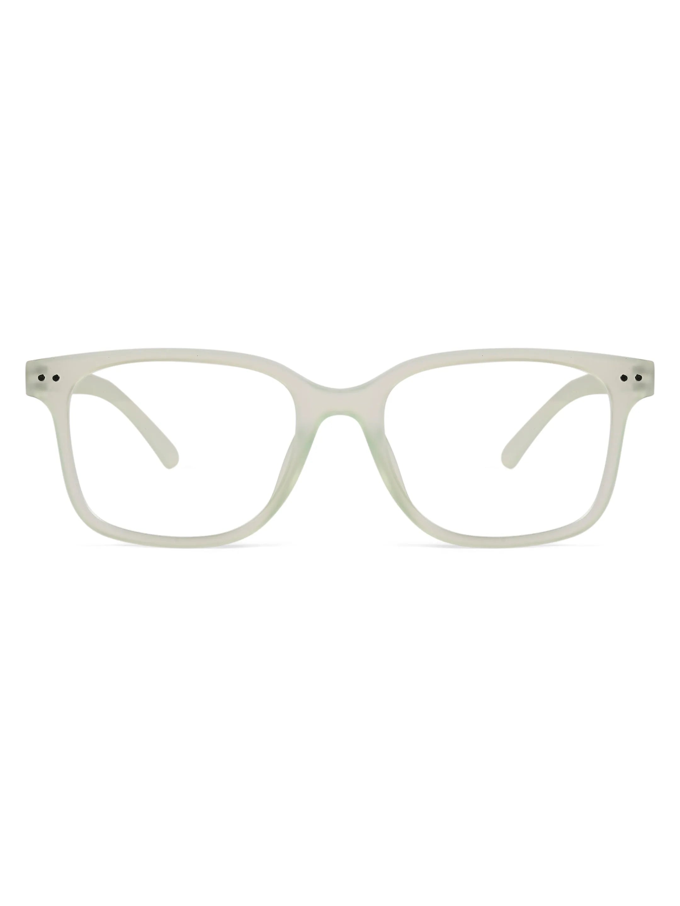 NexEye | Transparent Light Green Medium Full Rim RECTANGLE Computer Glasses for Men & Women [Blue Block]