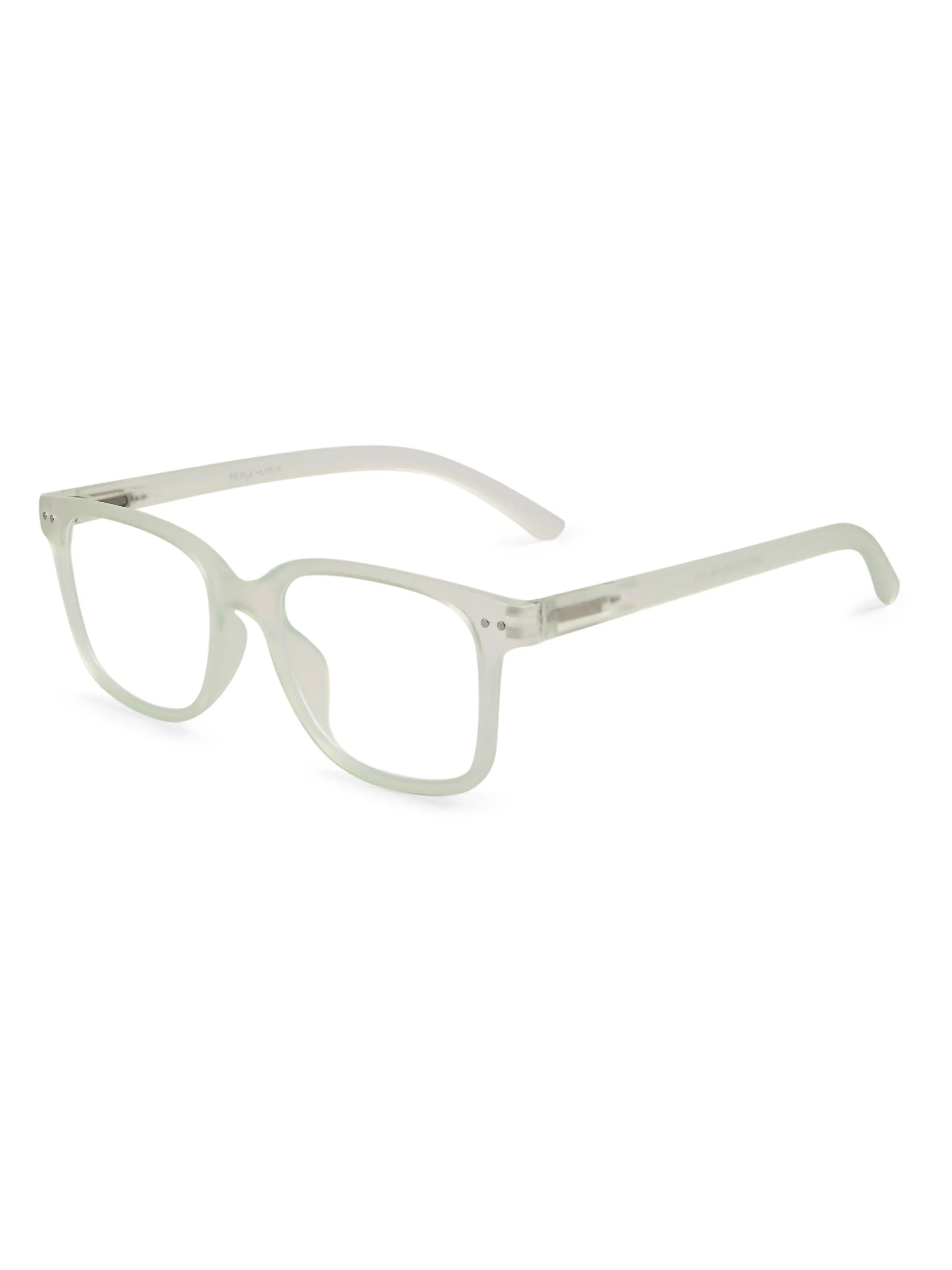 NexEye | Transparent Light Green Medium Full Rim RECTANGLE Computer Glasses for Men & Women [Blue Block]