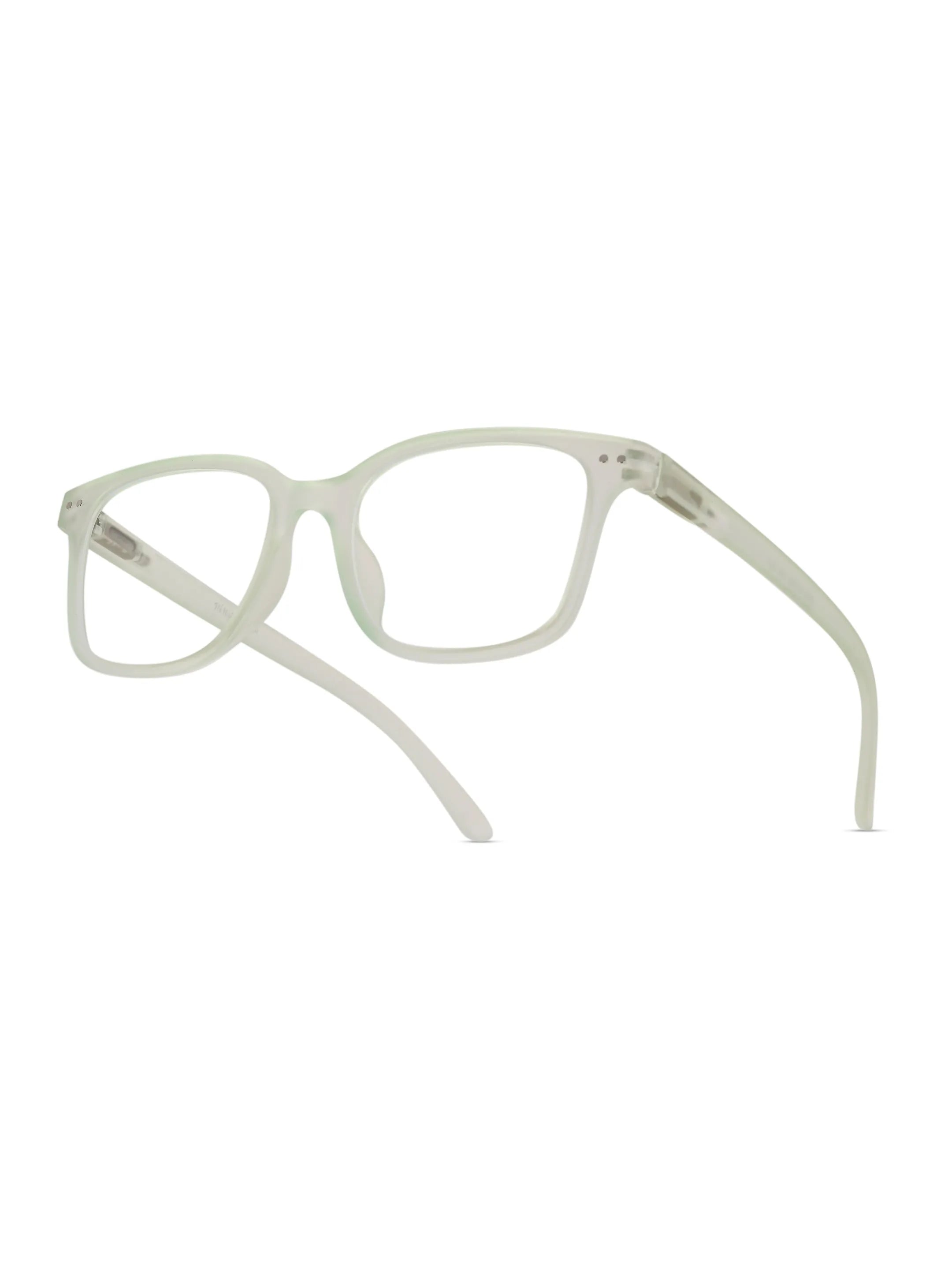 NexEye | Transparent Light Green Medium Full Rim RECTANGLE Computer Glasses for Men & Women [Blue Block]