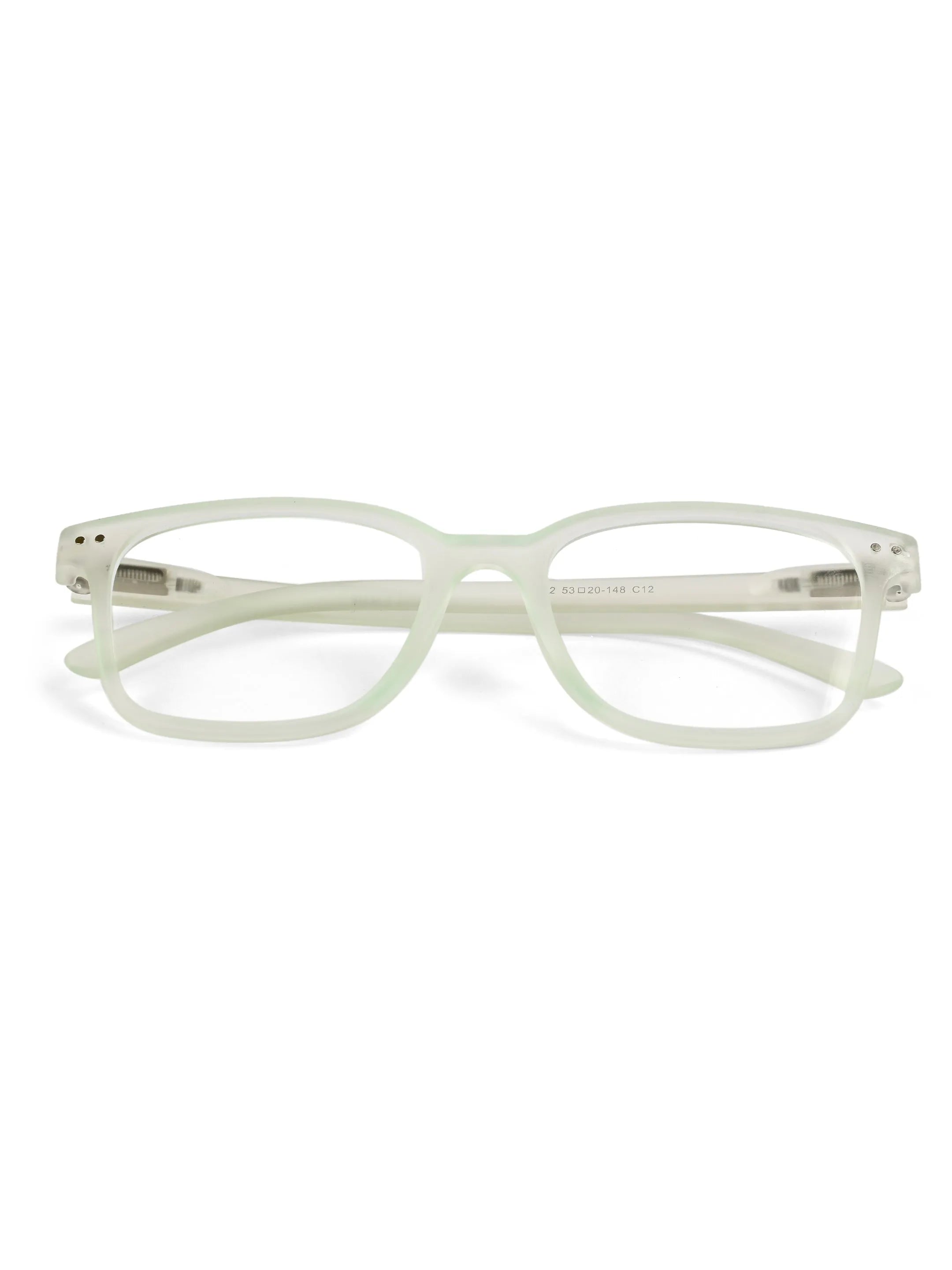NexEye | Transparent Light Green Medium Full Rim RECTANGLE Computer Glasses for Men & Women [Blue Block]