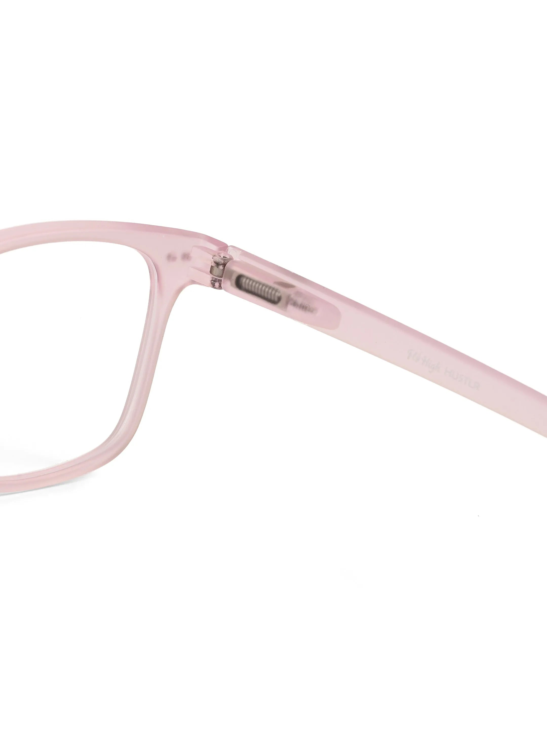 NexEye | Transparent Baby Pink Medium Full Rim RECTANGLE Computer Glasses for Men & Women [Blue Block]