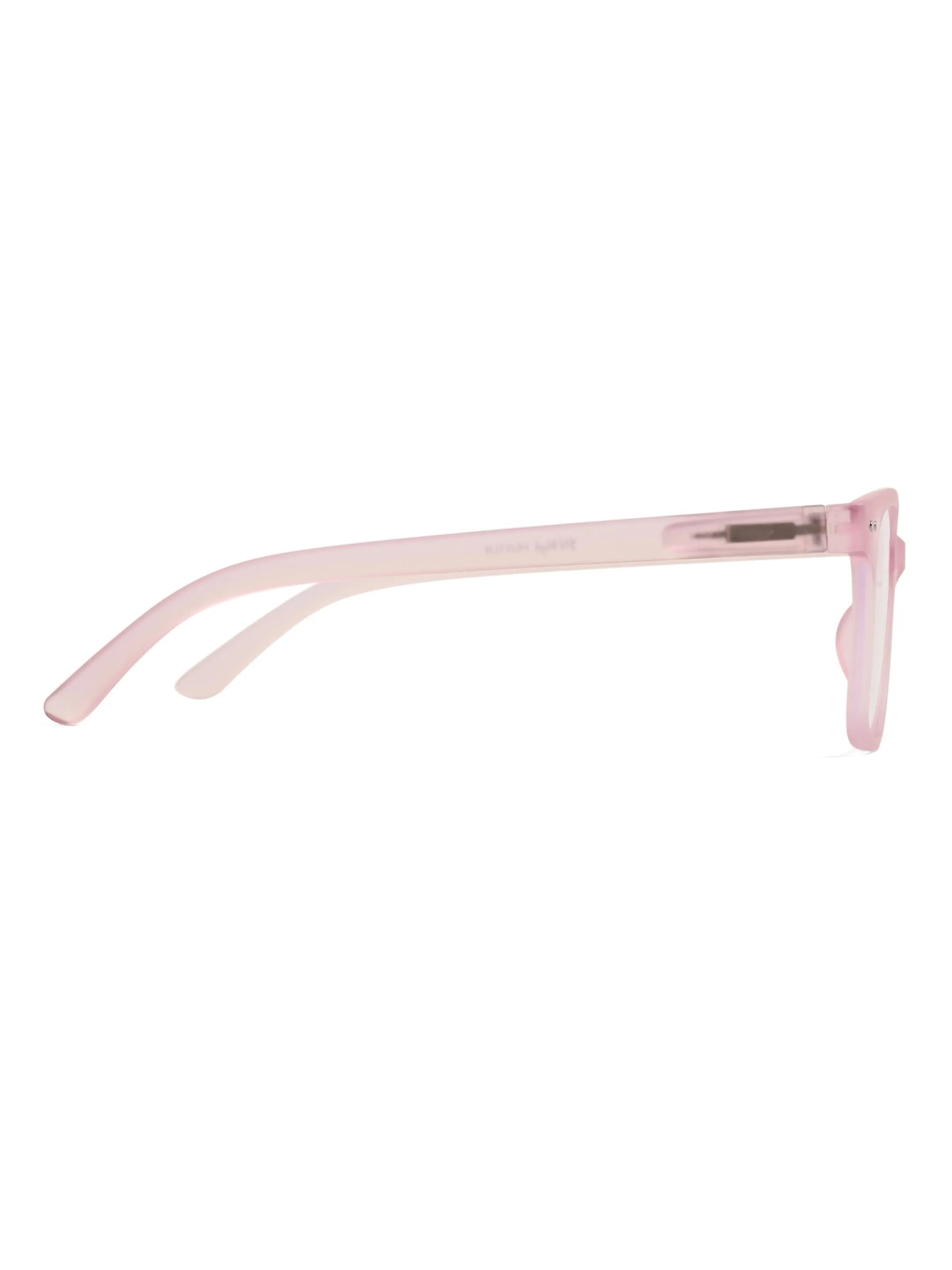 NexEye | Transparent Baby Pink Medium Full Rim RECTANGLE Computer Glasses for Men & Women [Blue Block]