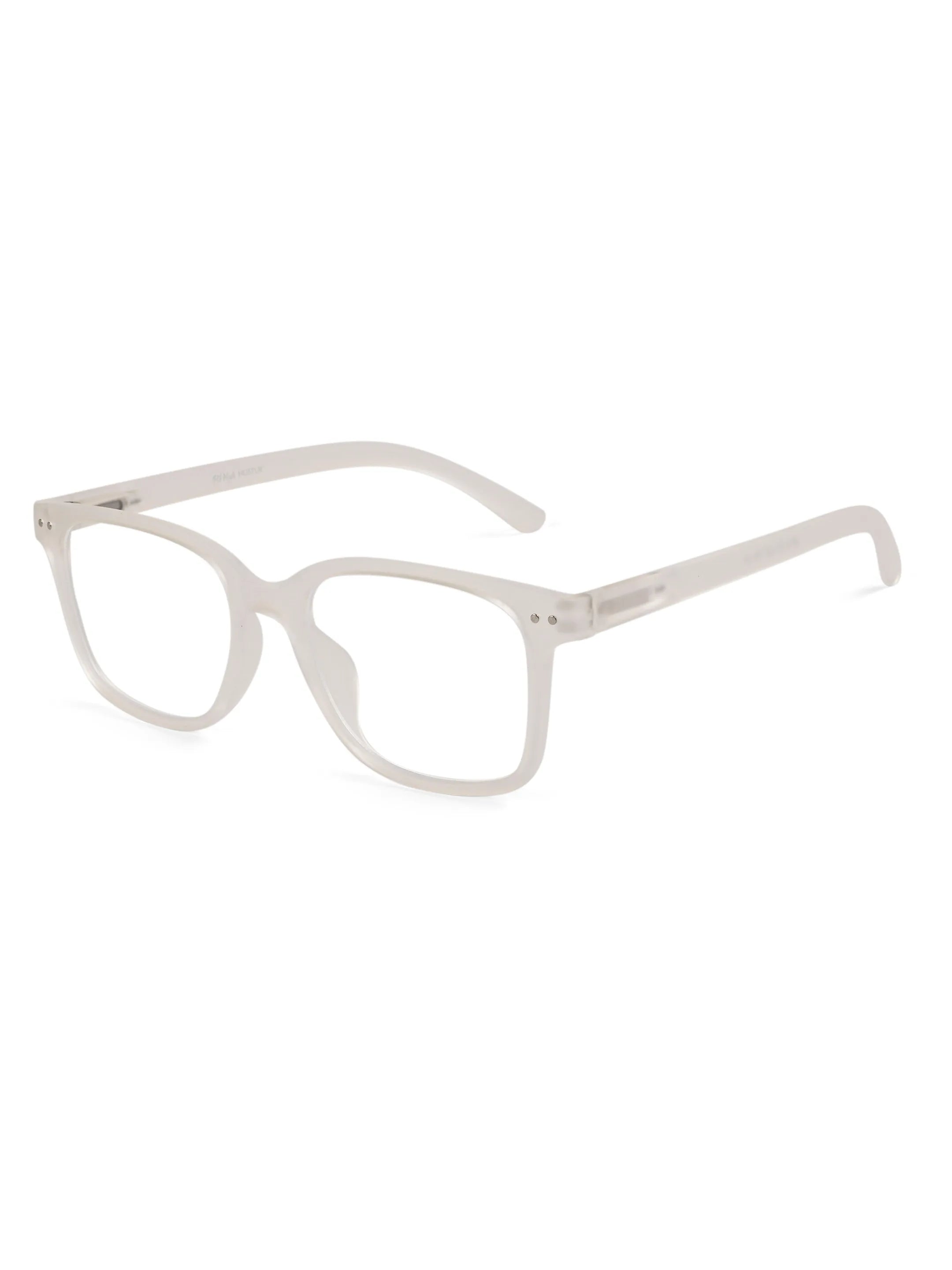 NexEye | Transparent Medium Full Rim RECTANGLE Computer Glasses for Men & Women [Blue Block]
