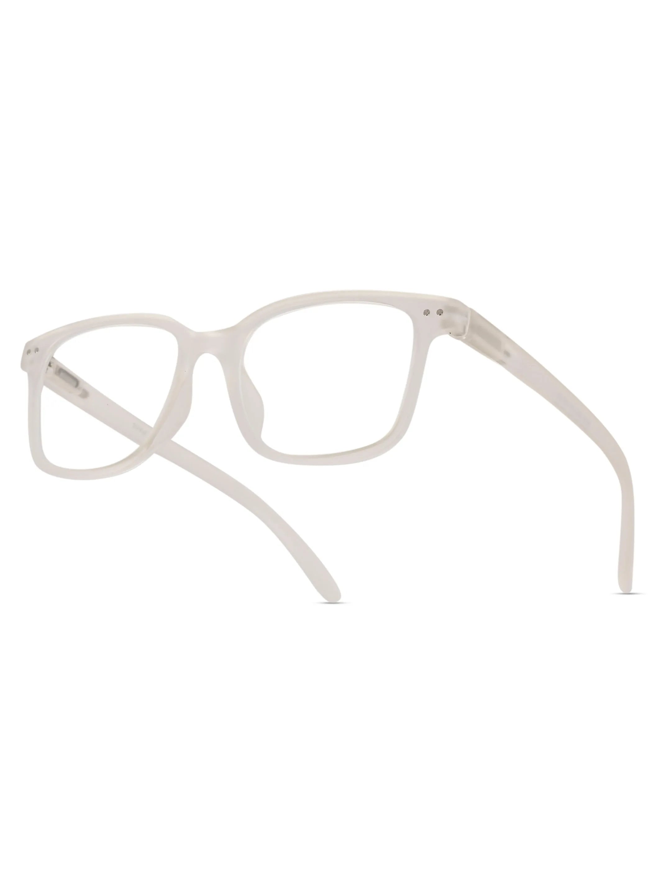 NexEye | Transparent Medium Full Rim RECTANGLE Computer Glasses for Men & Women [Blue Block]