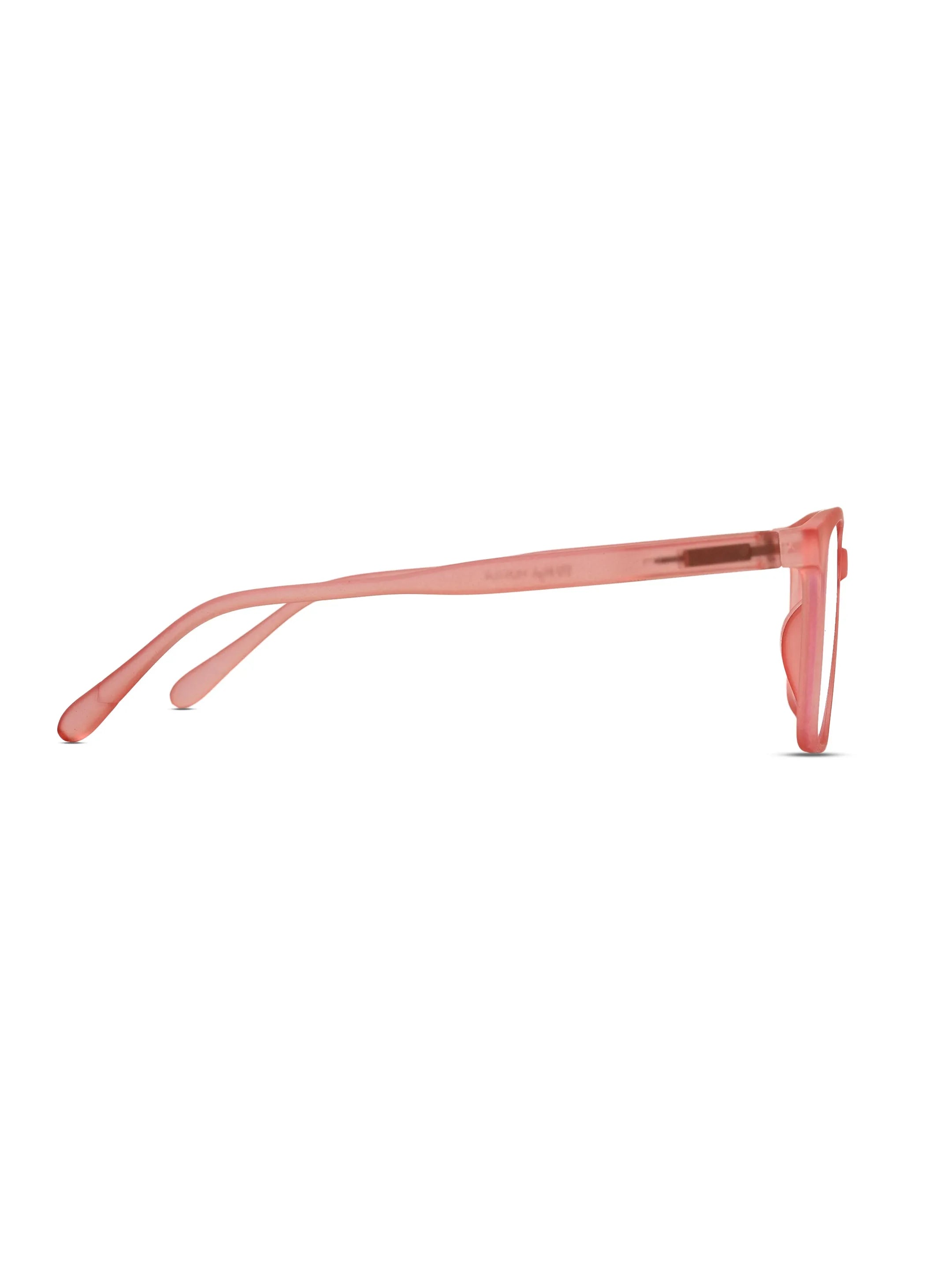 Focusly | Transparent Red Medium Full Rim RECTANGLE Computer Glasses for Men & Women [Blue Block]