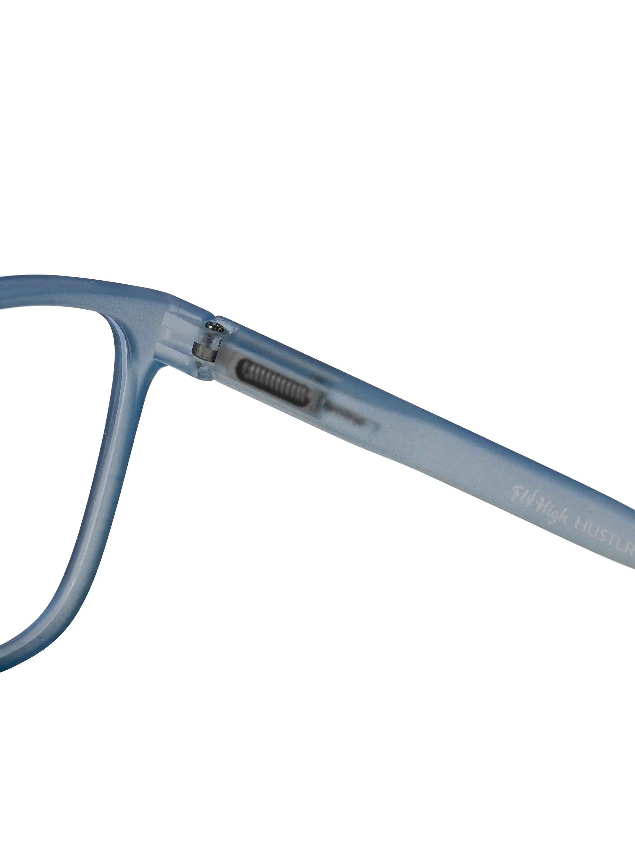 Focusly | Transparent Blue Medium Full Rim RECTANGLE Computer Glasses for Men & Women [Blue Block]