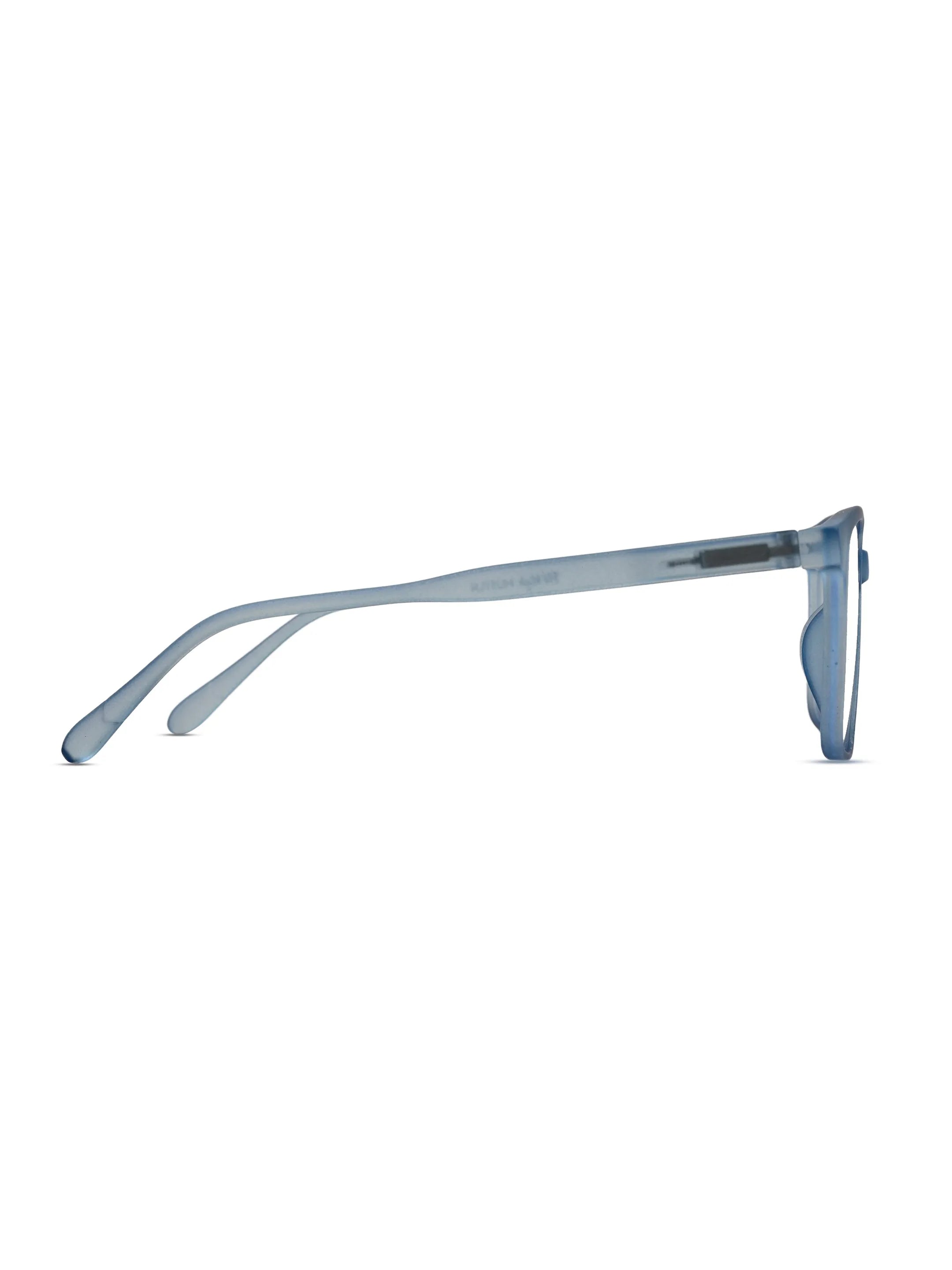 Focusly | Transparent Blue Medium Full Rim RECTANGLE Computer Glasses for Men & Women [Blue Block]