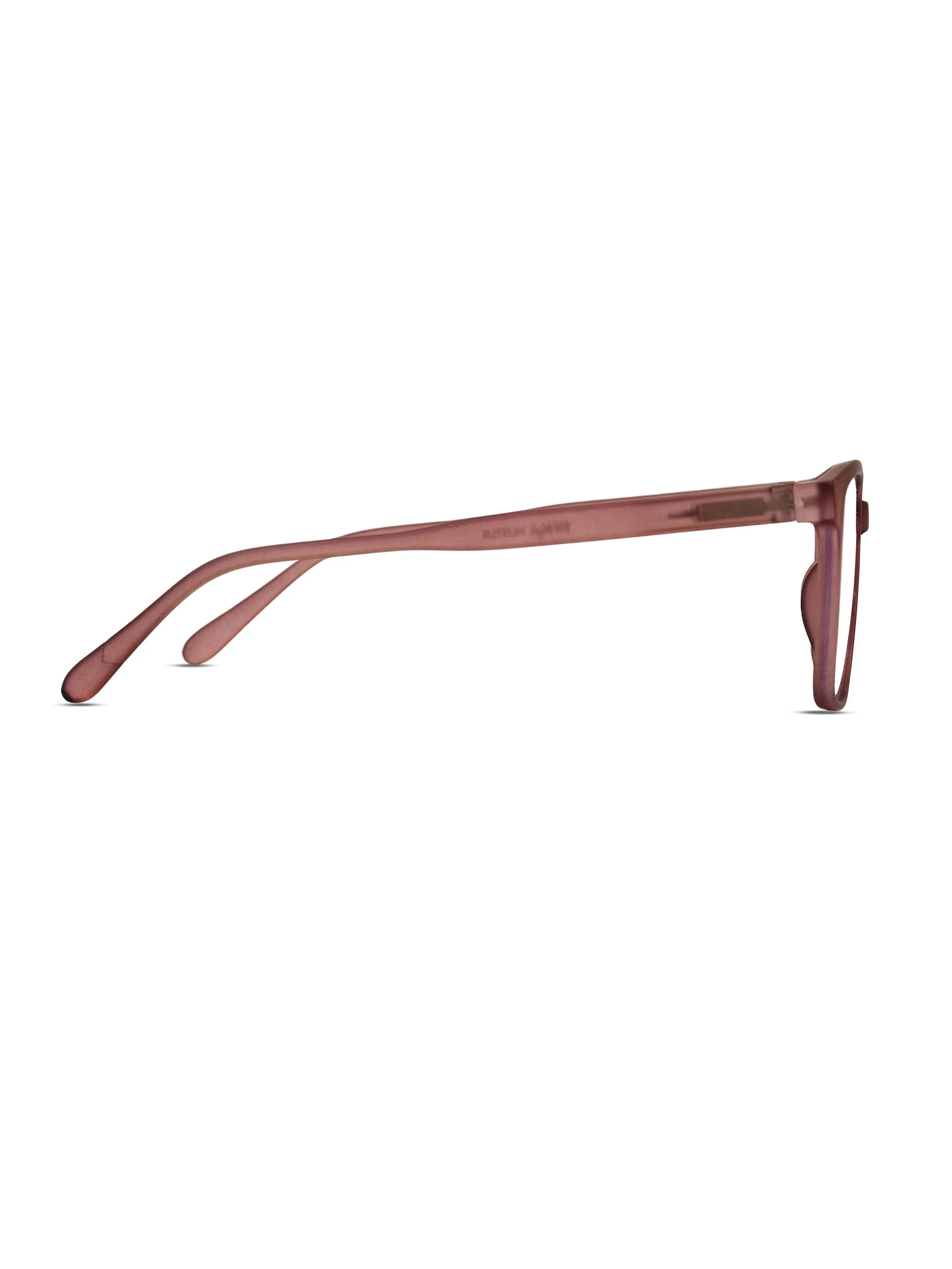 Focusly | Transparent Mate Maroon Medium Full Rim RECTANGLE Computer Glasses for Men & Women [Blue Block]