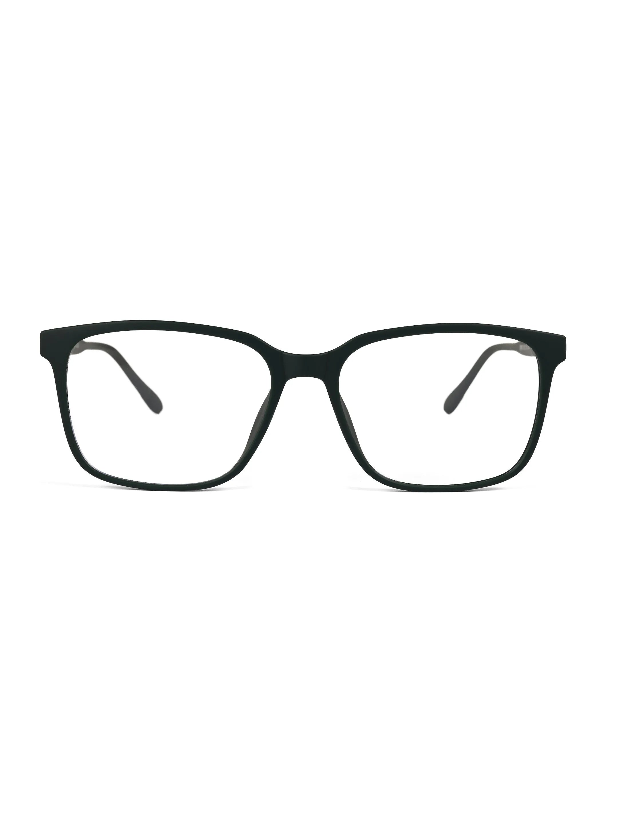 Focusly | Green Medium Full Rim RECTANGLE Computer Glasses for Men & Women [Blue Block]