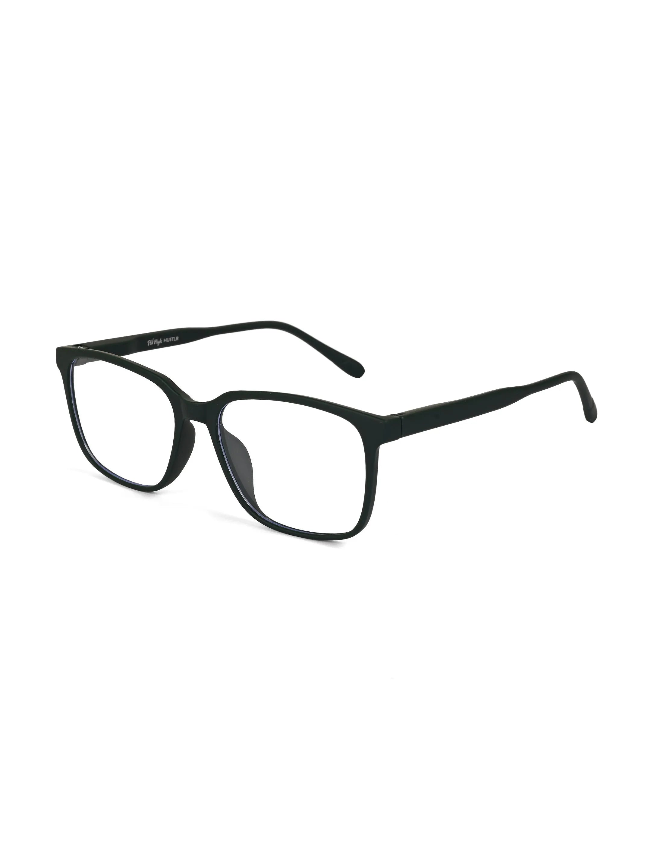Focusly | Green Medium Full Rim RECTANGLE Computer Glasses for Men & Women [Blue Block]
