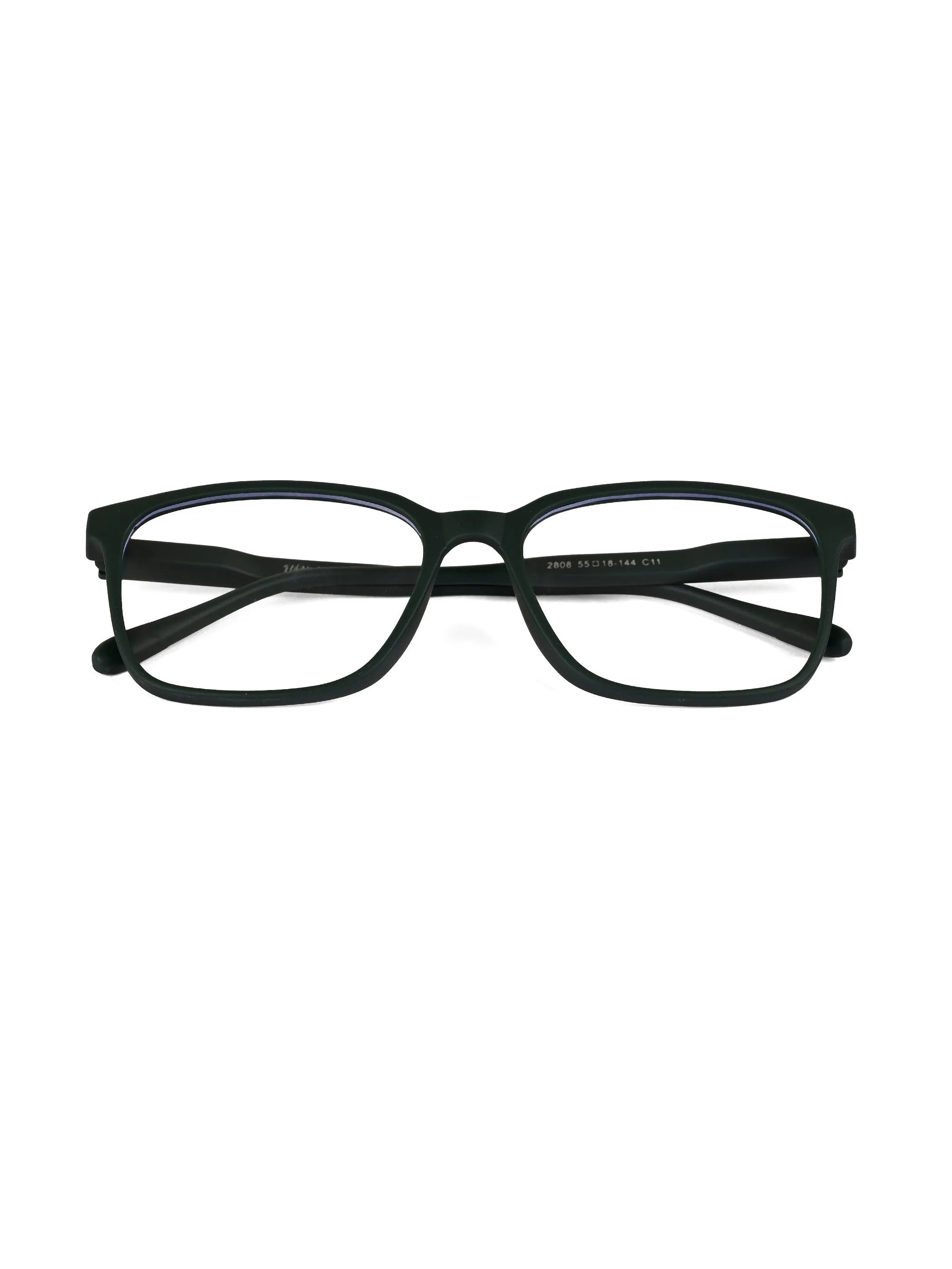 Focusly | Green Medium Full Rim RECTANGLE Computer Glasses for Men & Women [Blue Block]