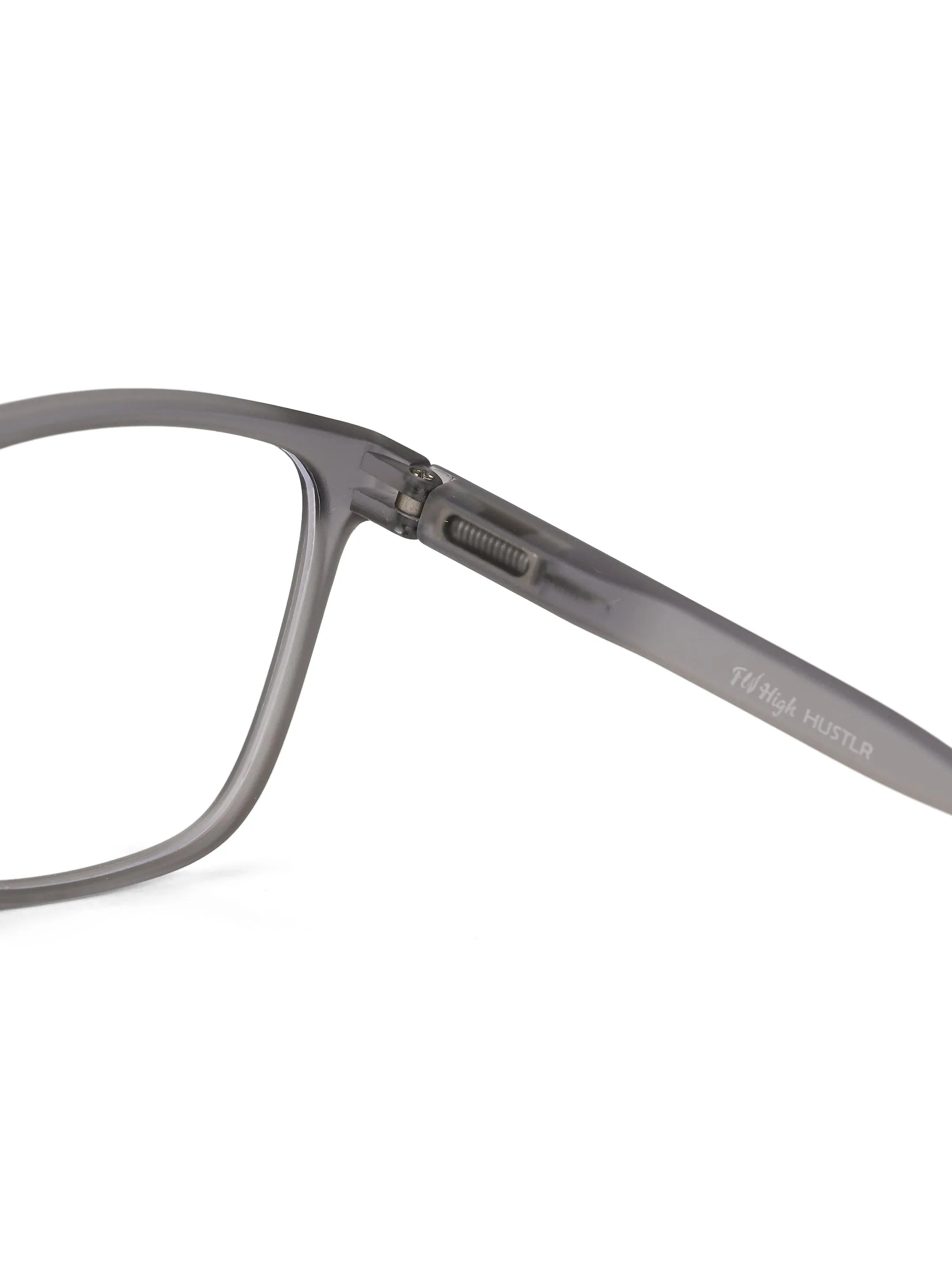 Focusly | Transparent Smoke Medium Full Rim RECTANGLE Computer Glasses for Men & Women [Blue Block]