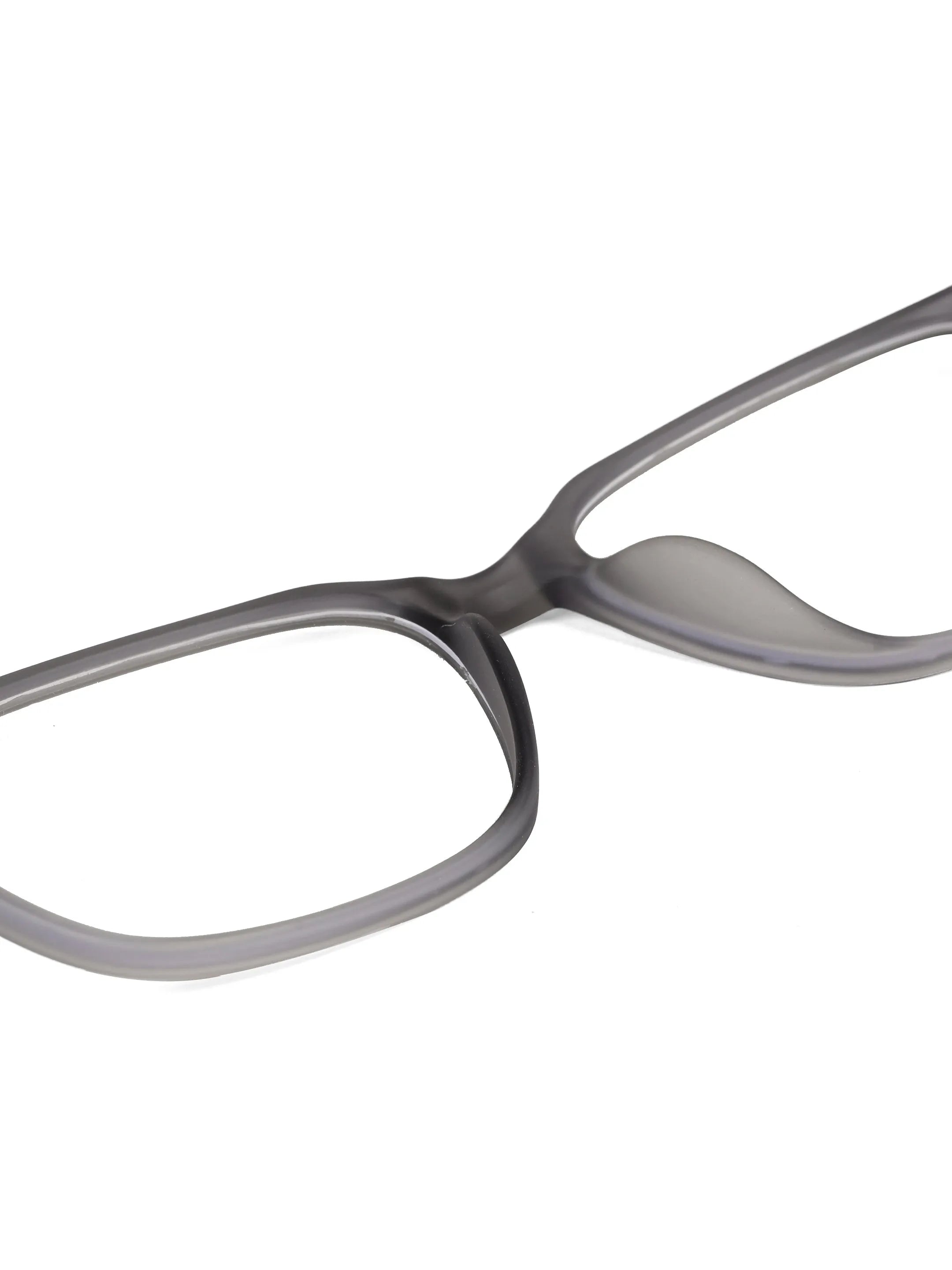 Focusly | Transparent Smoke Medium Full Rim RECTANGLE Computer Glasses for Men & Women [Blue Block]