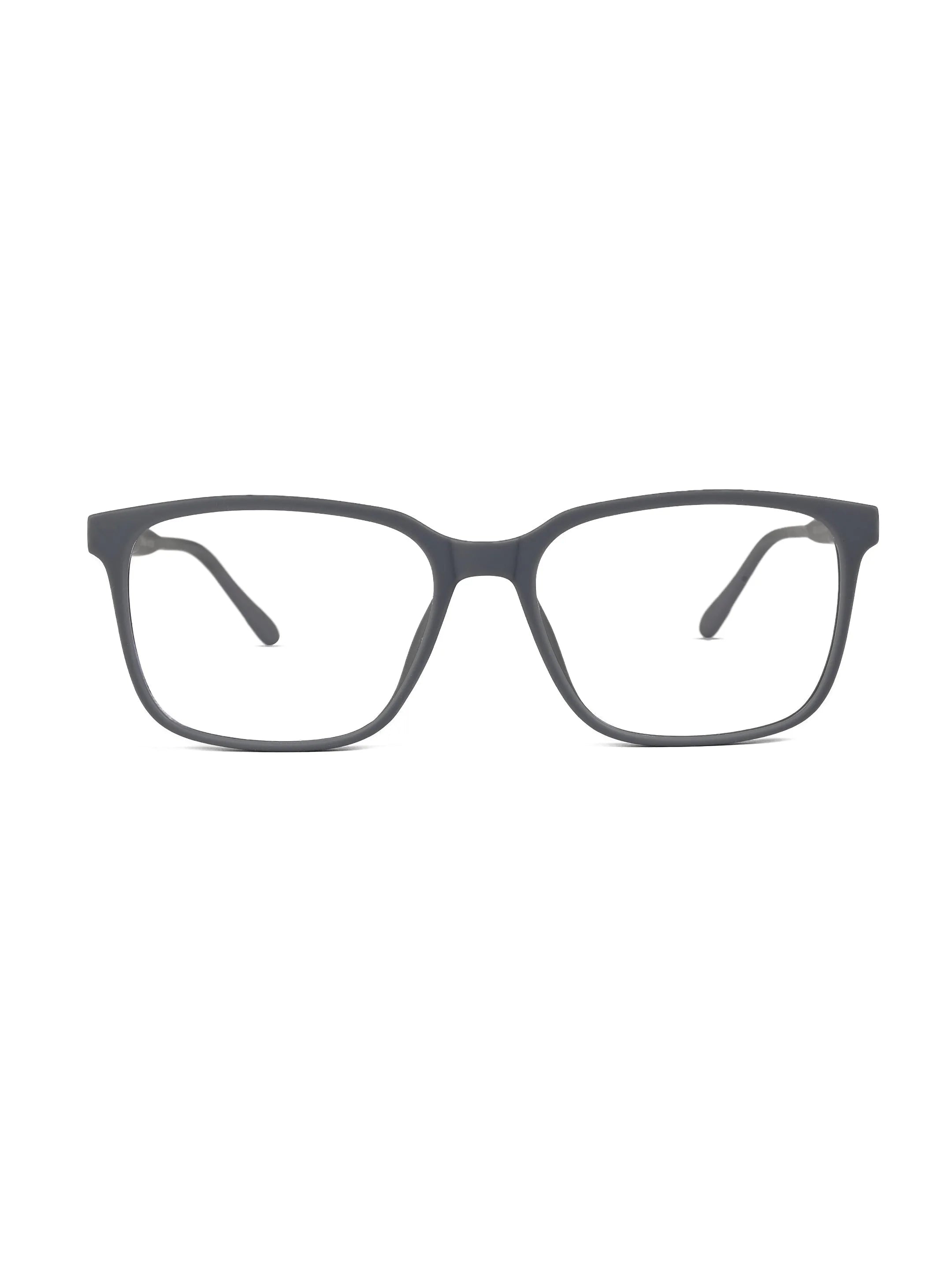 Focusly | Grey Medium Full Rim RECTANGLE Computer Glasses for Men & Women [Blue Block]