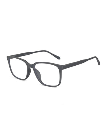 Focusly | Grey Medium Full Rim RECTANGLE Computer Glasses for Men & Women [Blue Block]