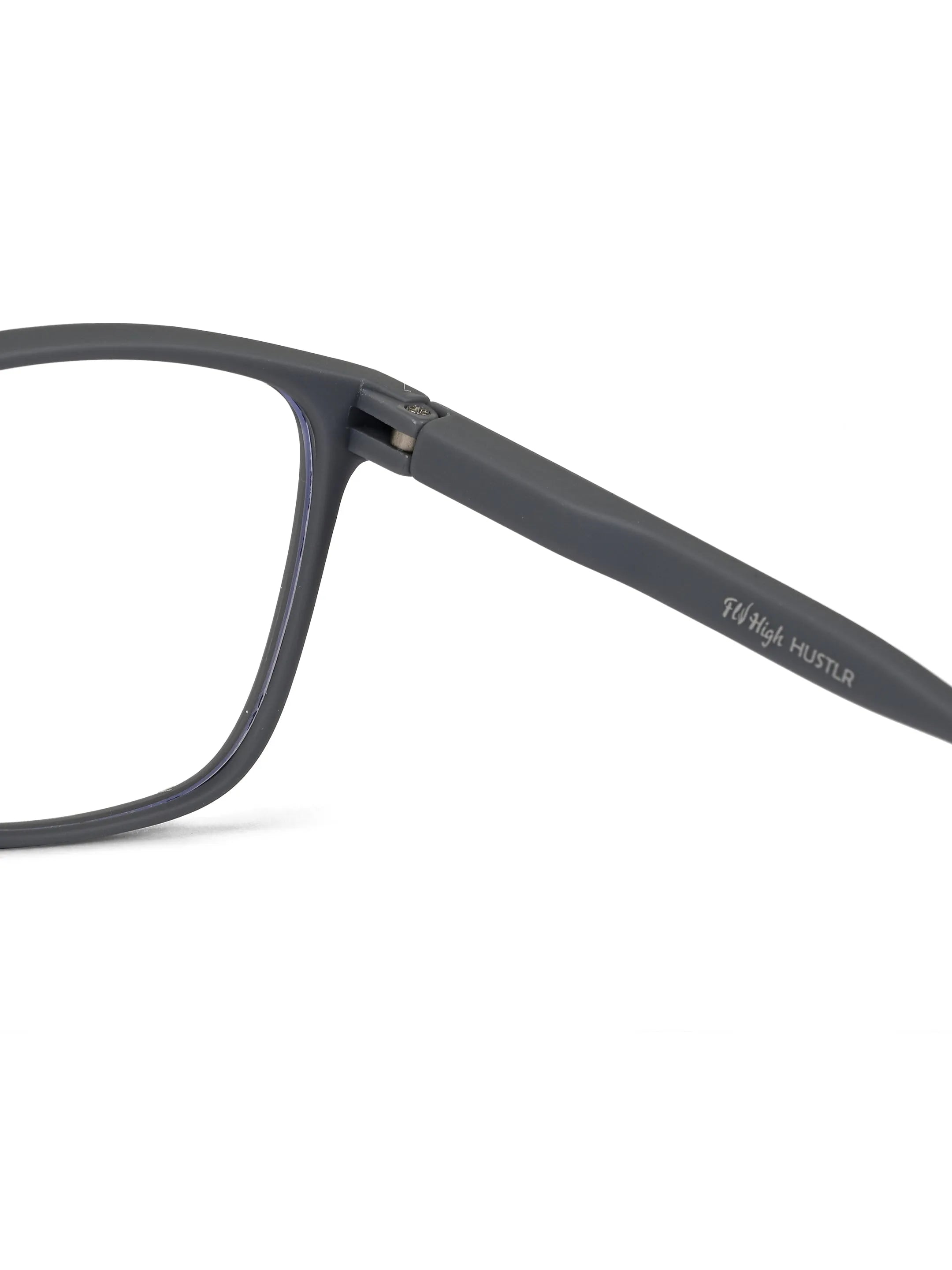 Focusly | Grey Medium Full Rim RECTANGLE Computer Glasses for Men & Women [Blue Block]