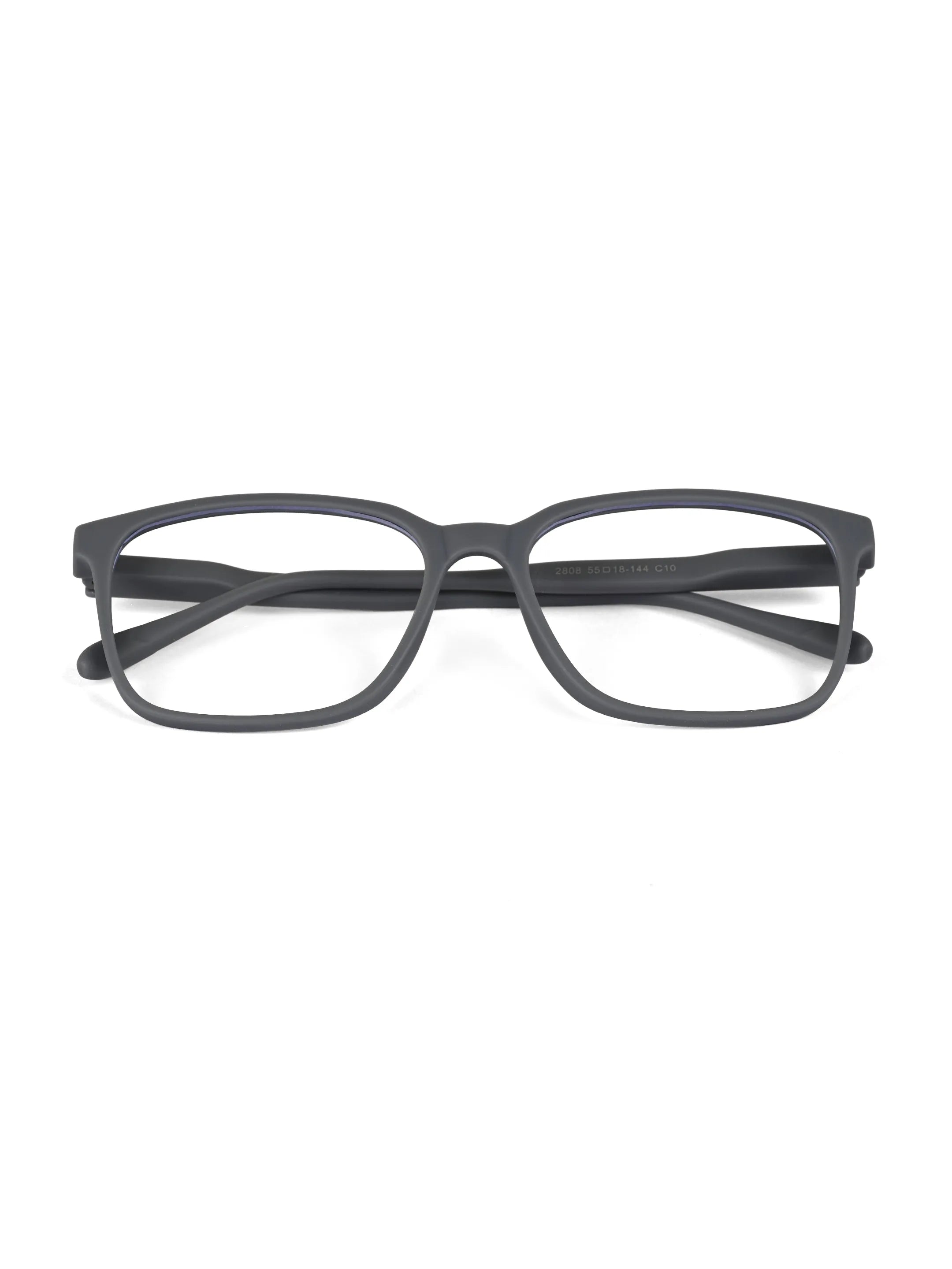 Focusly | Grey Medium Full Rim RECTANGLE Computer Glasses for Men & Women [Blue Block]